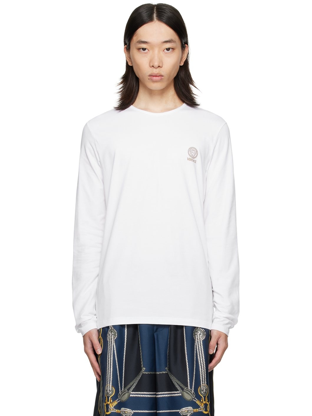 White Medusa Long Sleeve T-Shirt - 1