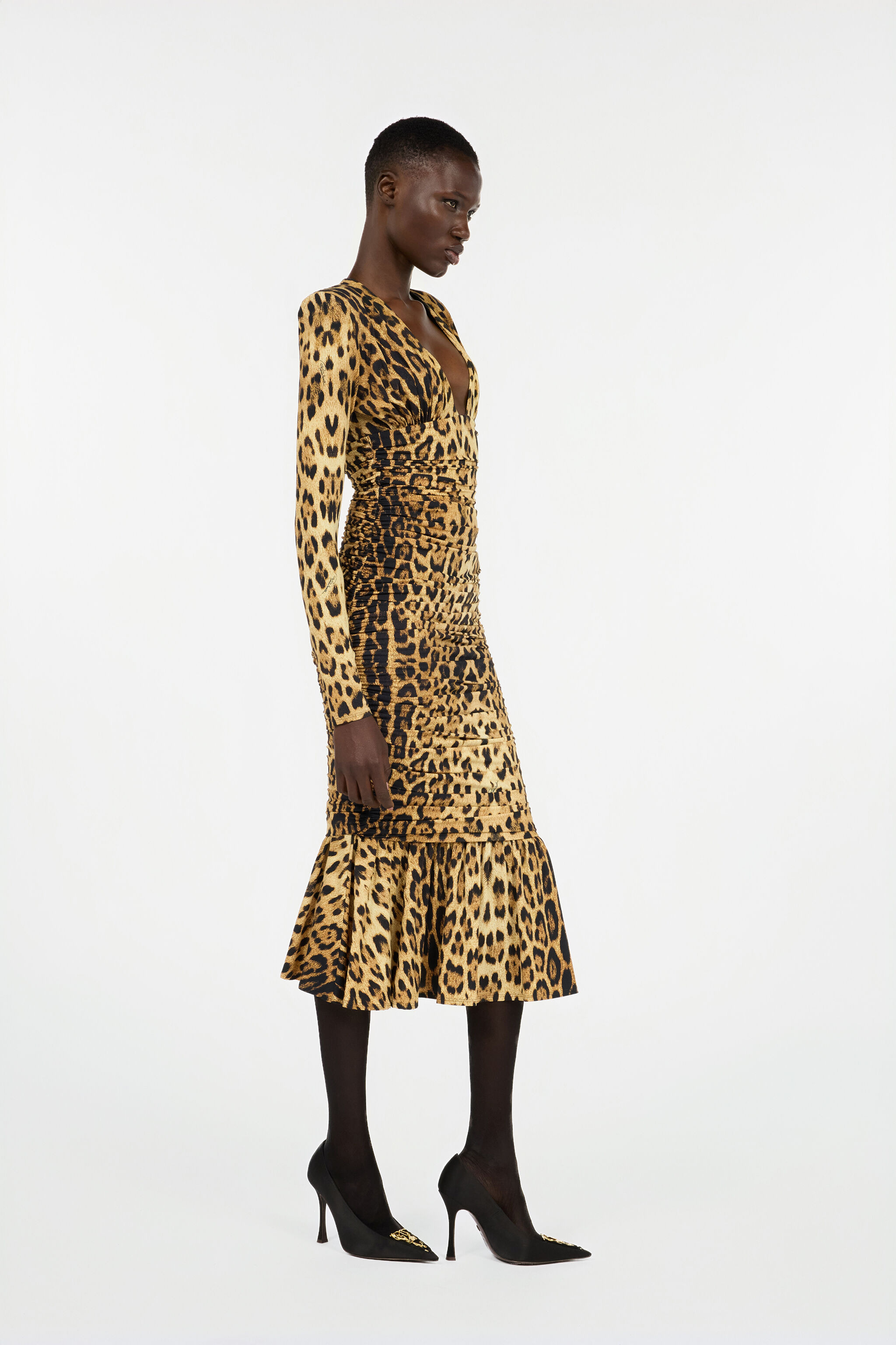 Midi Dress With Jaguar Skin Print - 3