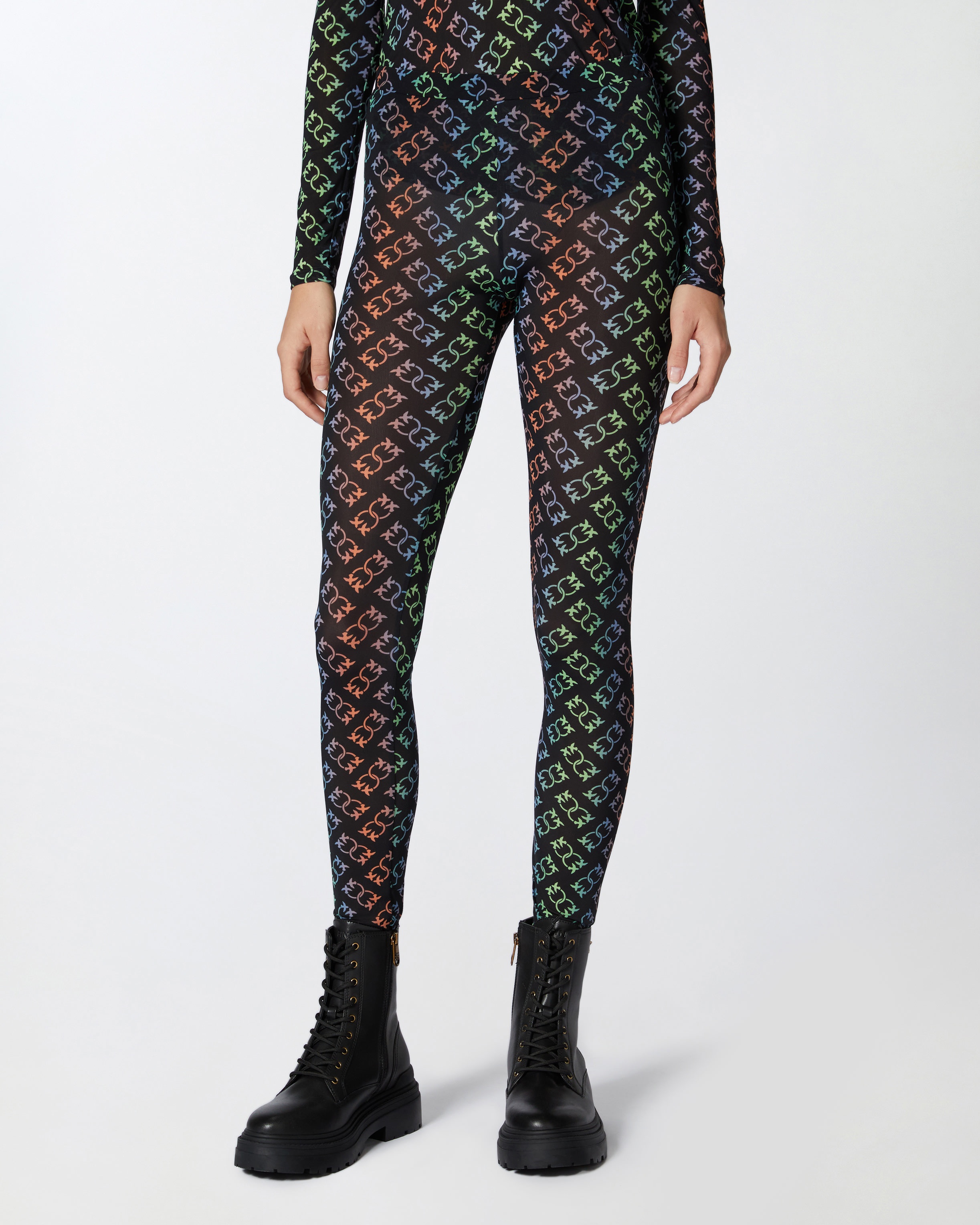 LIGHTWEIGHT LOVE BIRDS MONOGRAM PRINT LEGGINGS - 3