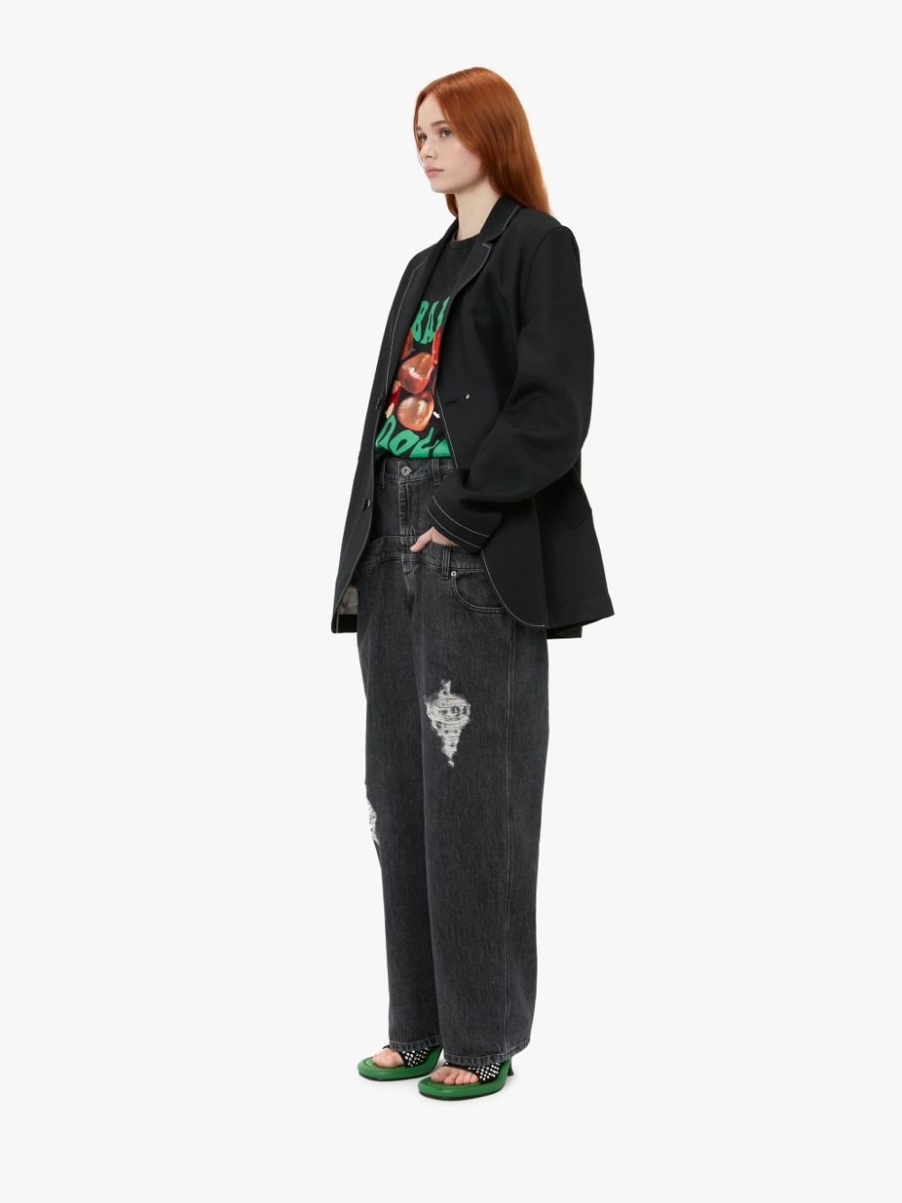 DOUBLE WAISTBAND DENIM JEANS - 5