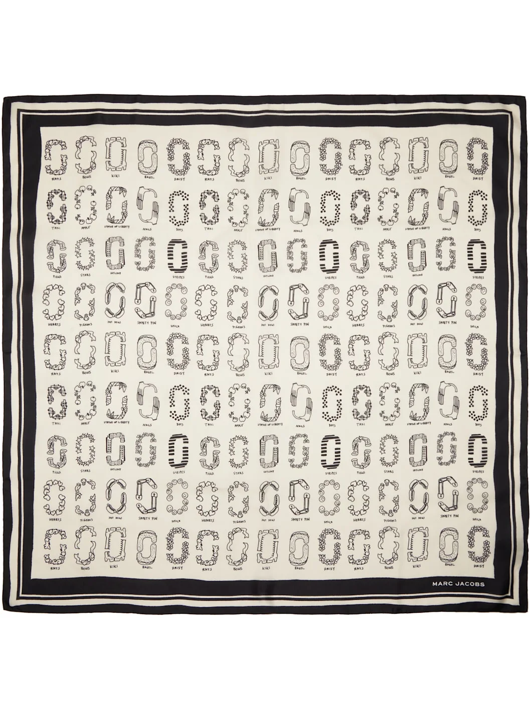 Off-White & Black J Marc Square Scarf - 1