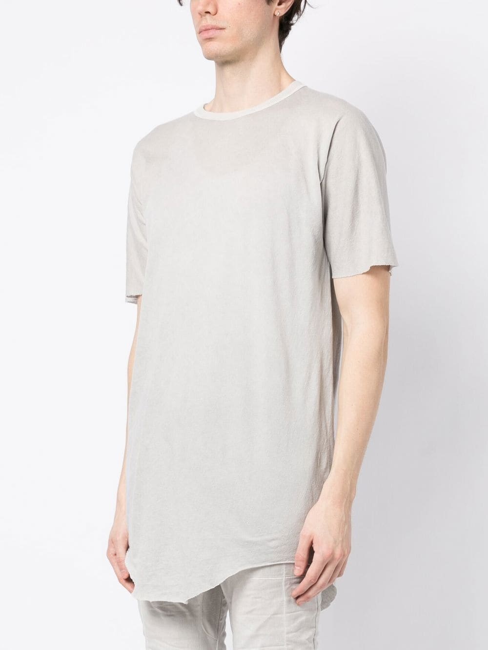 lace-up-detail longline t-shirt - 3