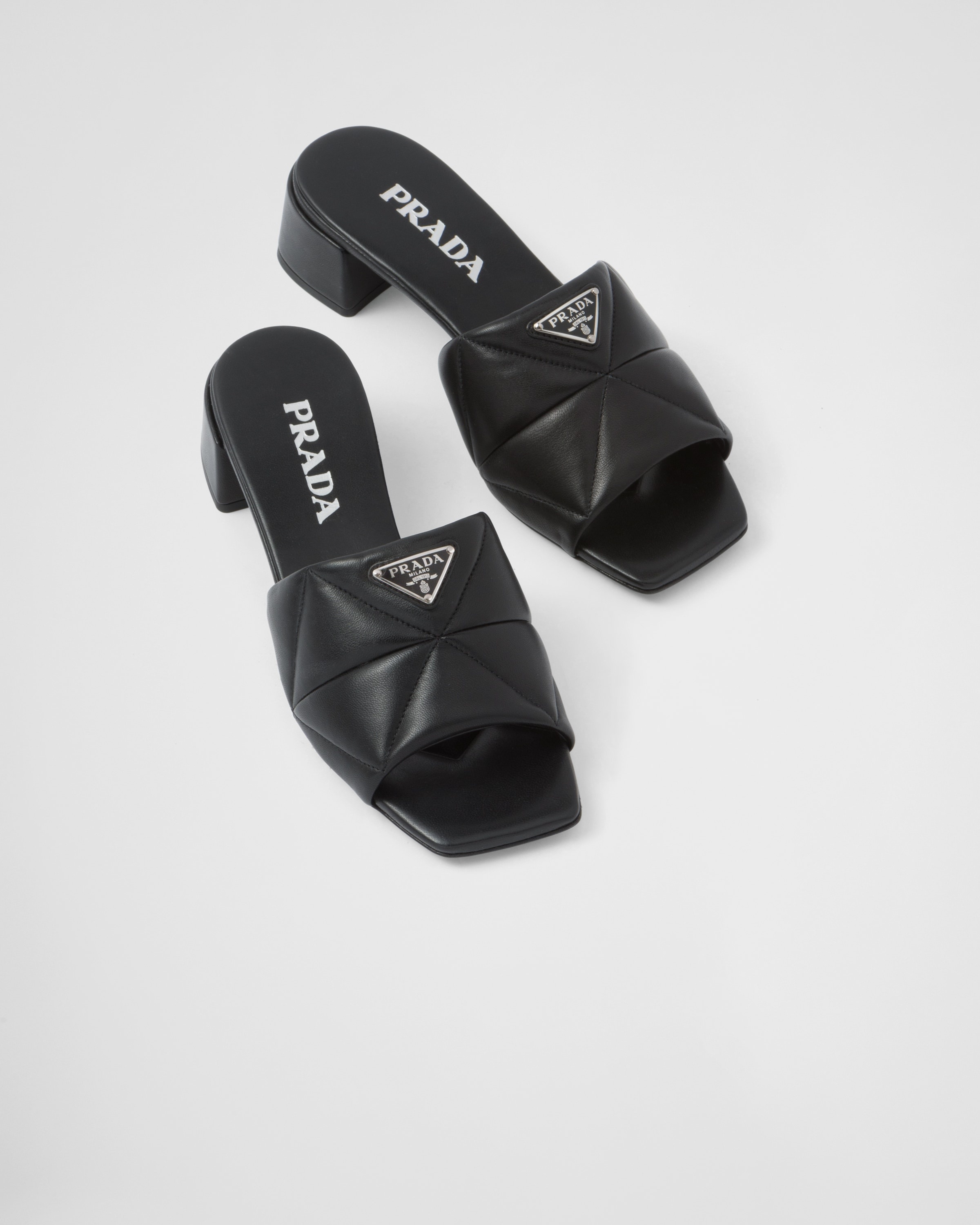 Quilted nappa leather slides - 4