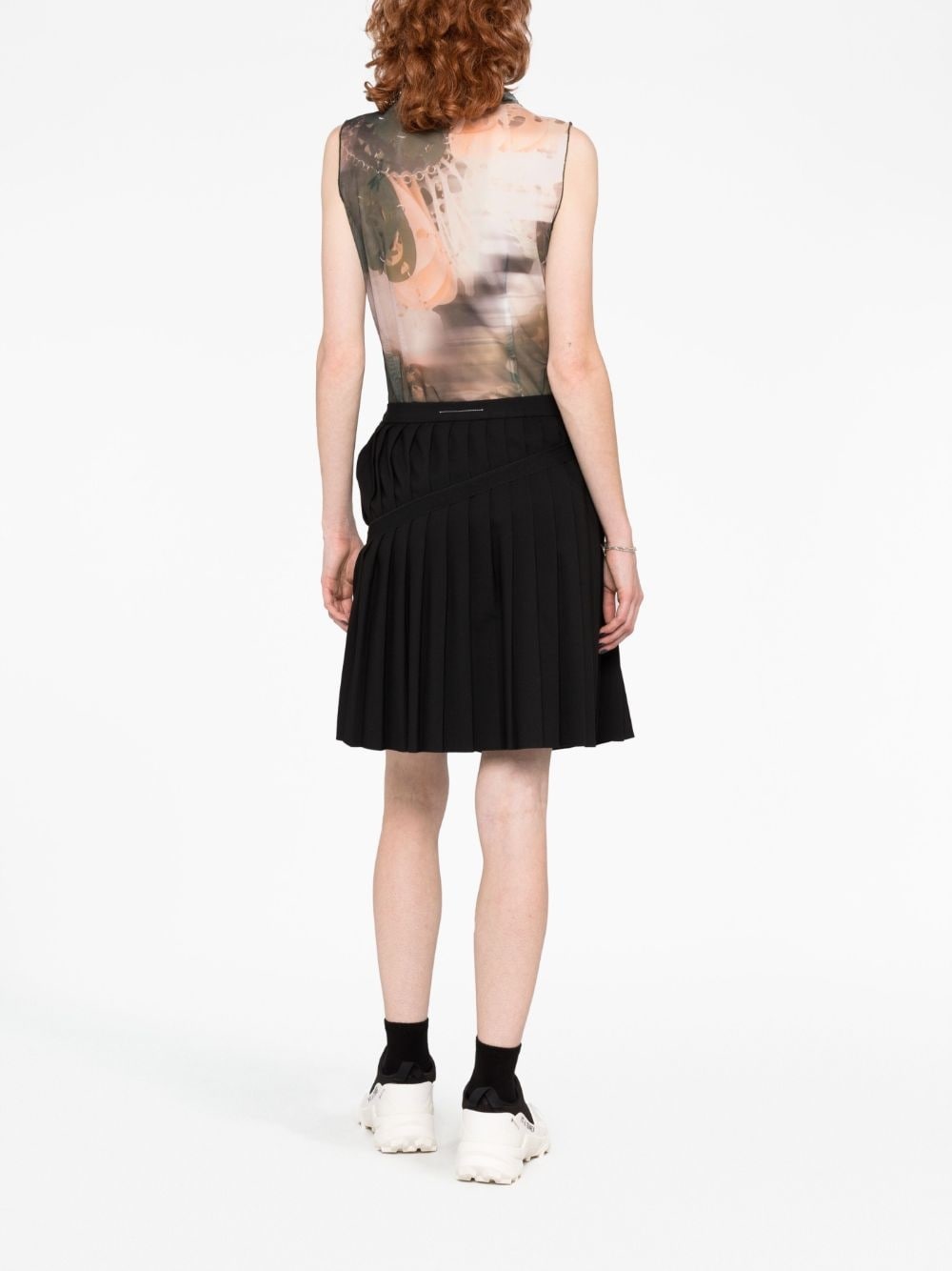 asymmetric pleated miniskirt - 4
