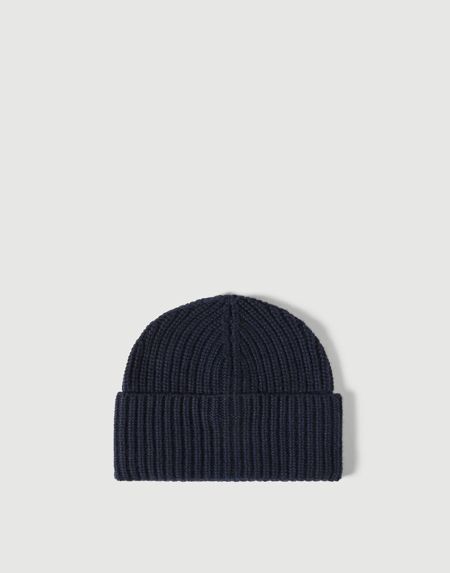 Cashmere English rib knit beanie - 1