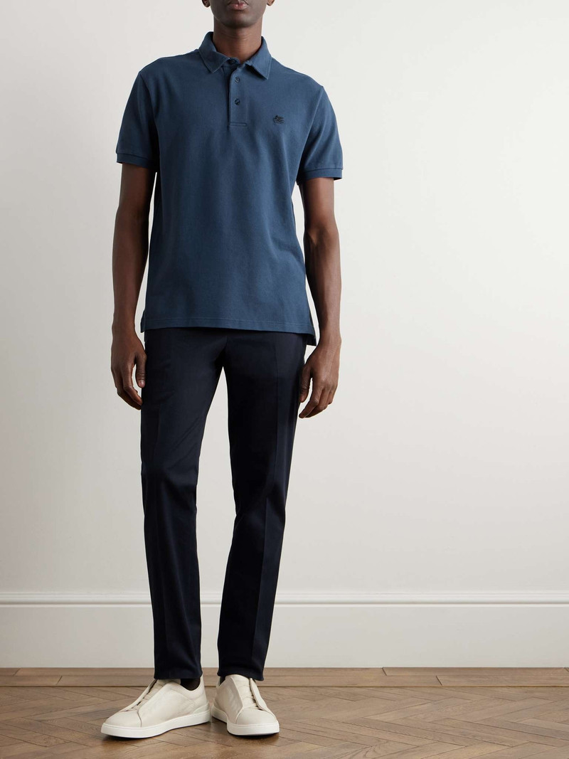 Etro Logo-Embroidered Cotton-Piqué Polo Shirt outlook