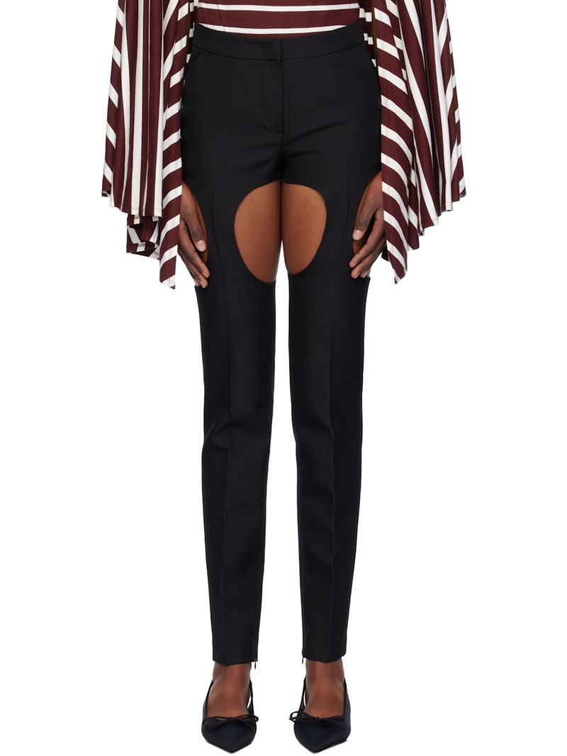 Black Cutout Point Skinny Trousers 1