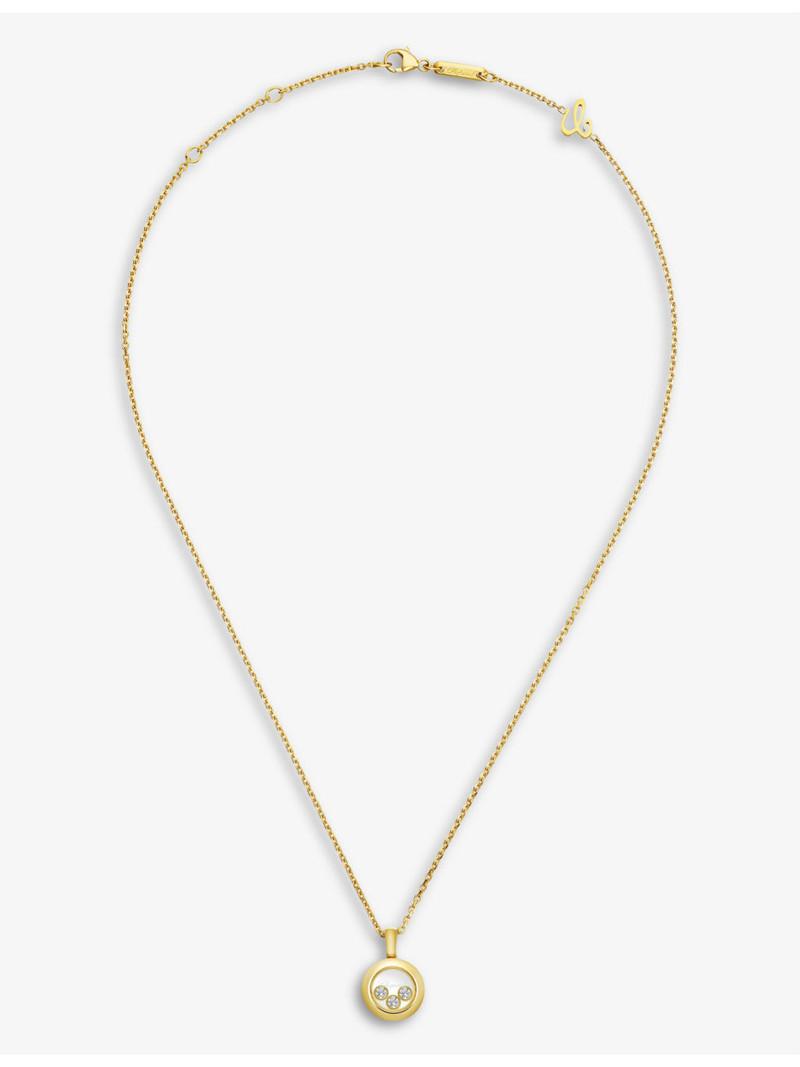 Chopard Happy Diamonds 18ct yellow-gold and 0.15ct diamond pendant necklace outlook