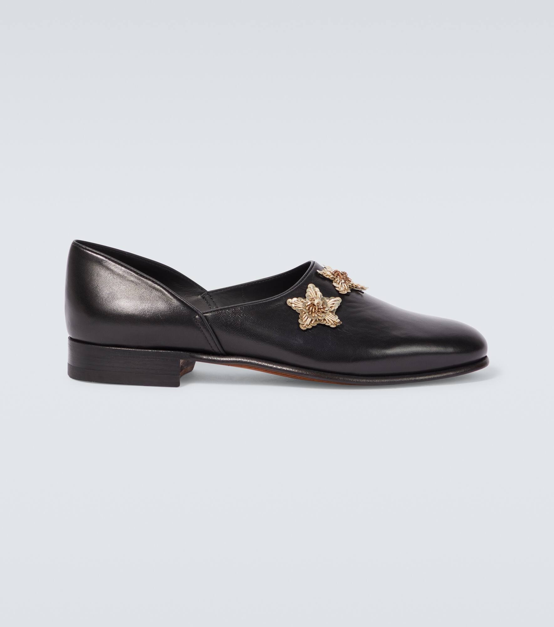 Bullion Star embellished leather loafers - 1