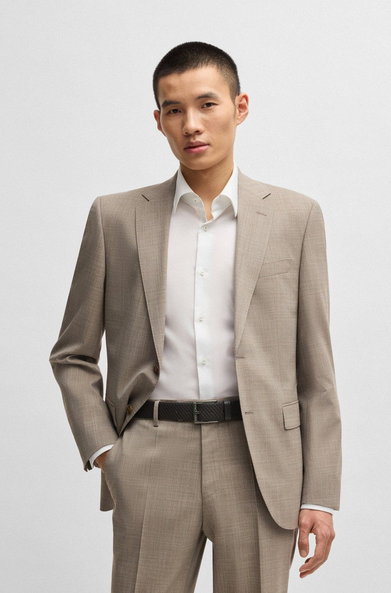 BOSS LEATHER BELT WITH WOVEN EFFECT outlook