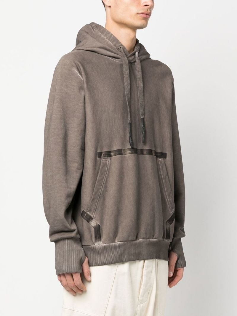 washed-effect cotton hoodie - 3