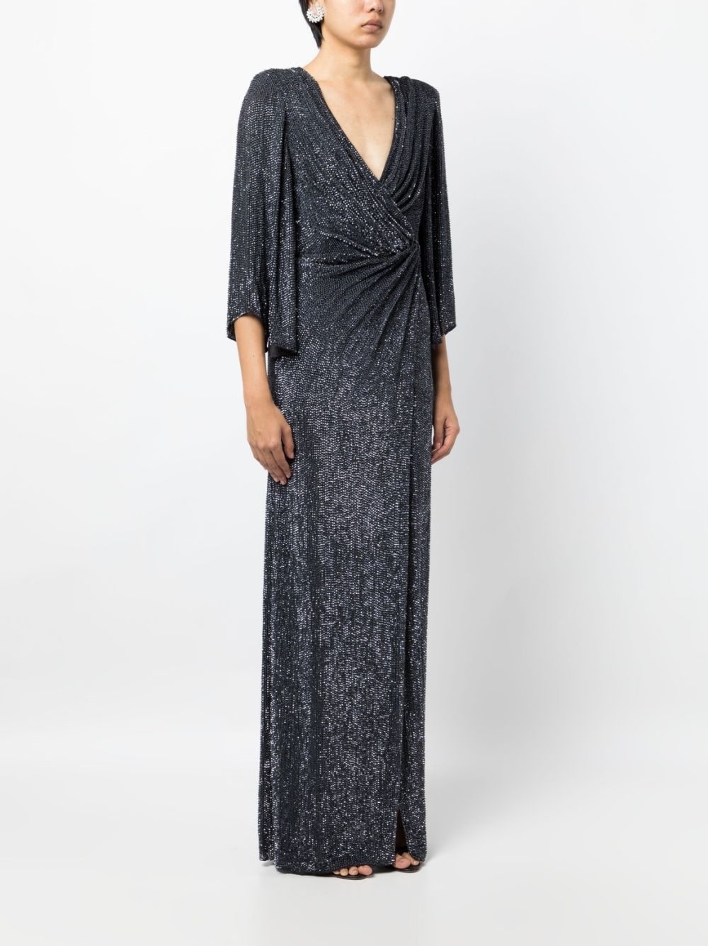 Luna stud-embellished draped gown - 3