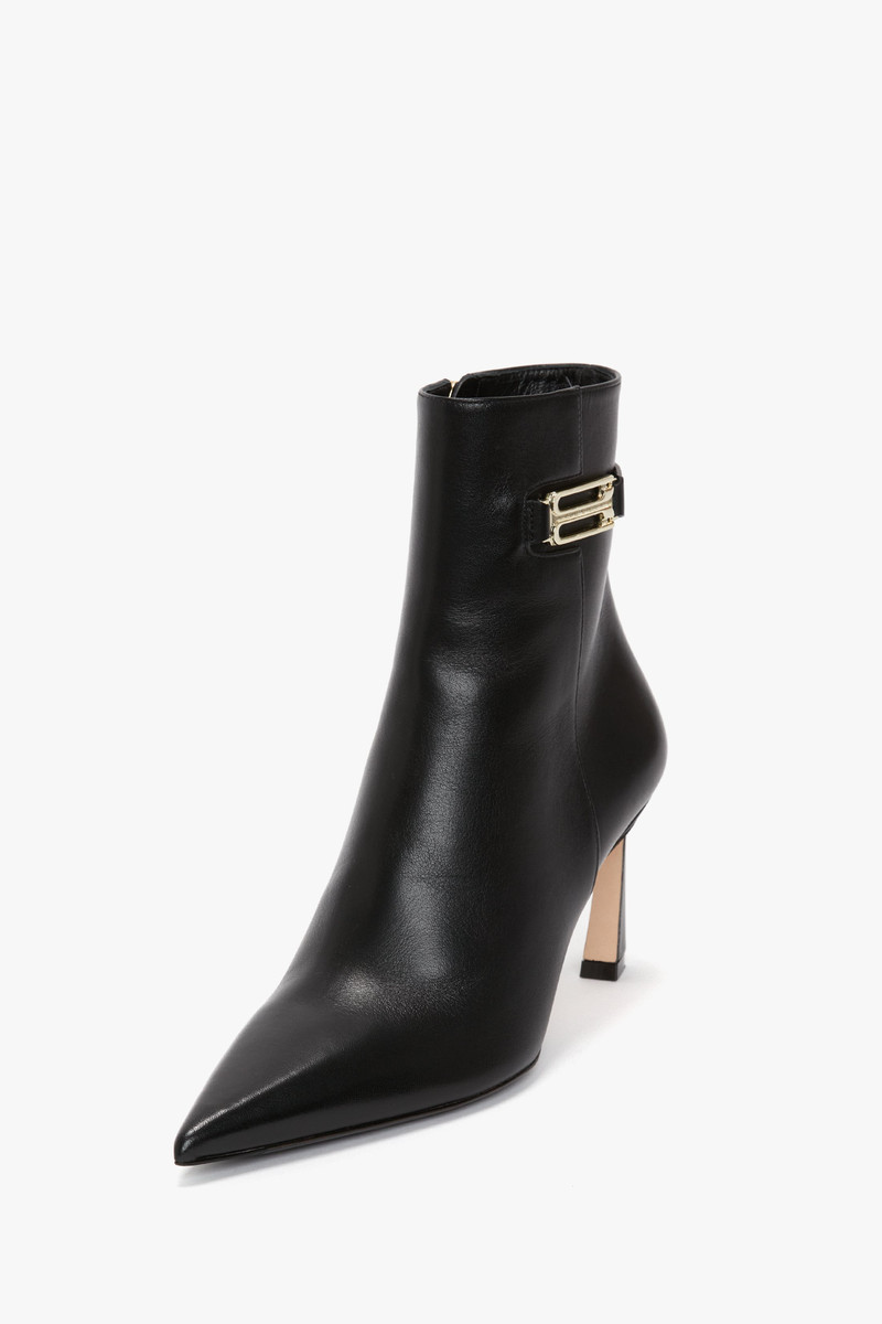 Victoria Beckham Pointed Toe Half Boot In Black Leather outlook