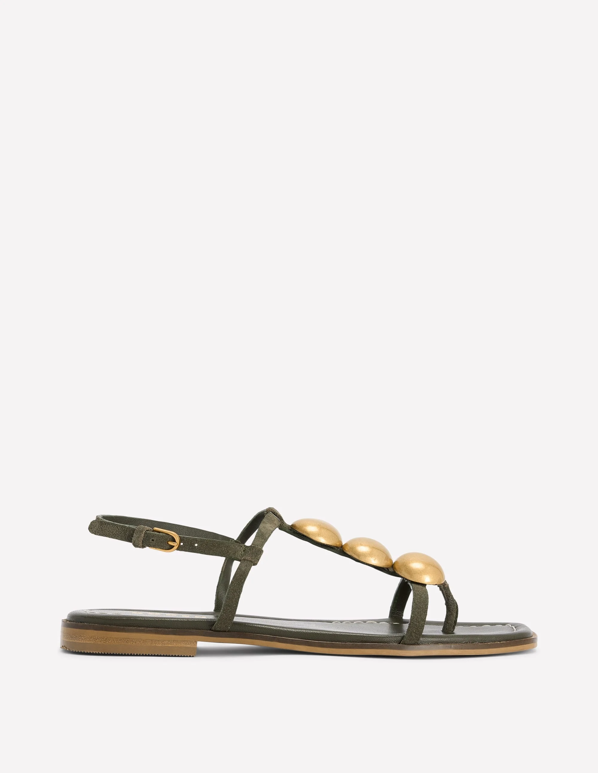 Disc Flat Sandals-Deep Olive - 1