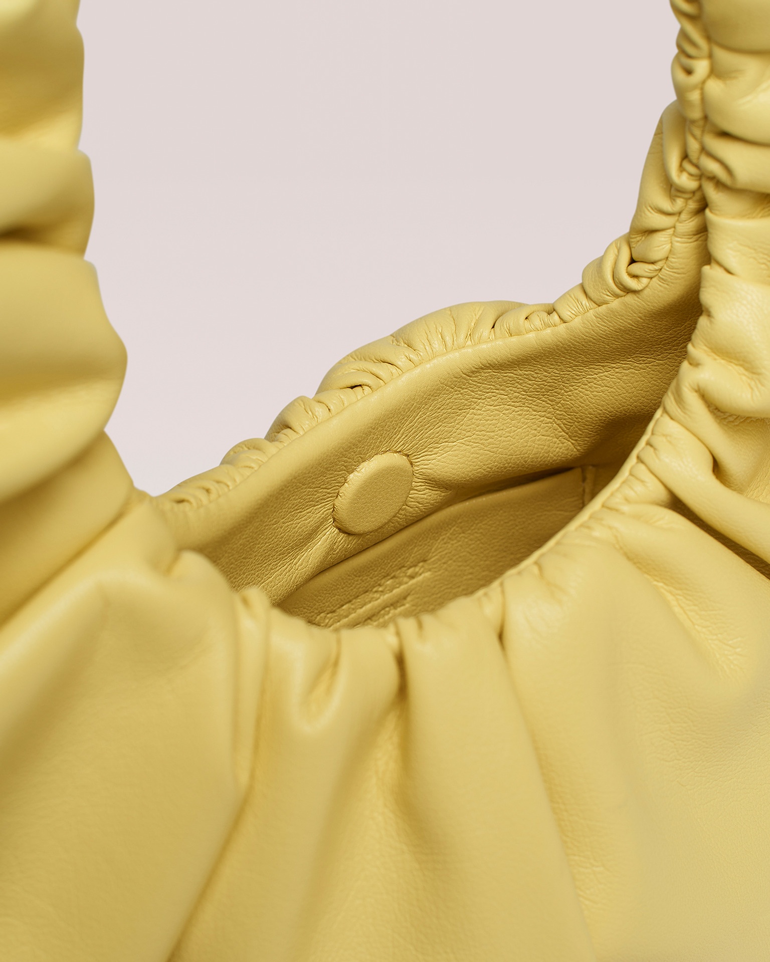 ANJA BAGUETTE MINI - OKOBOR™ alt-leather ruched bag - Yellow - 3