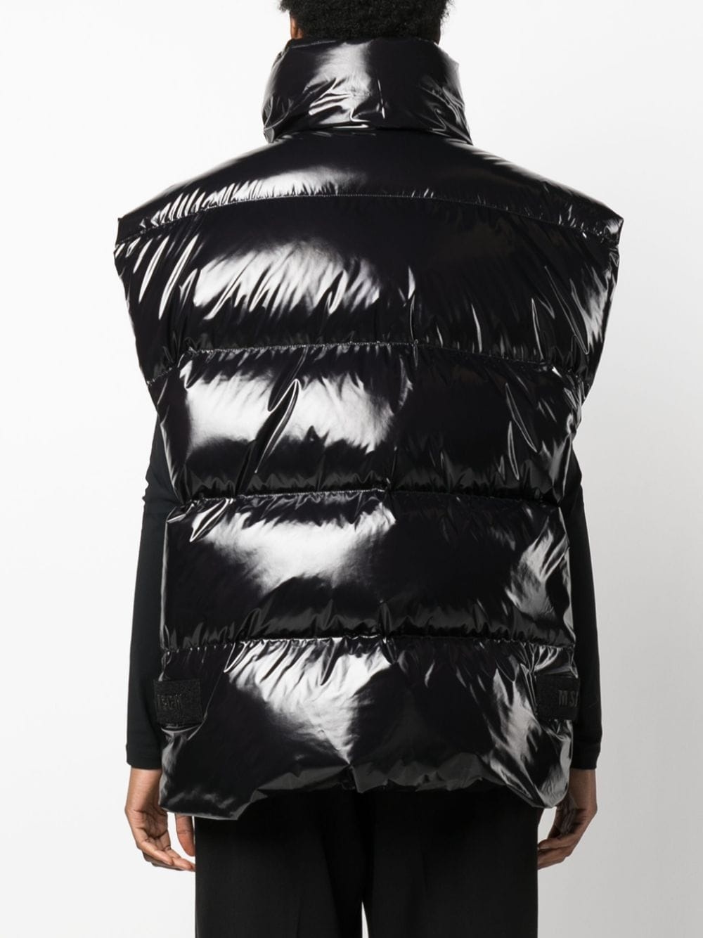 glossy padded zip-up gilet - 4
