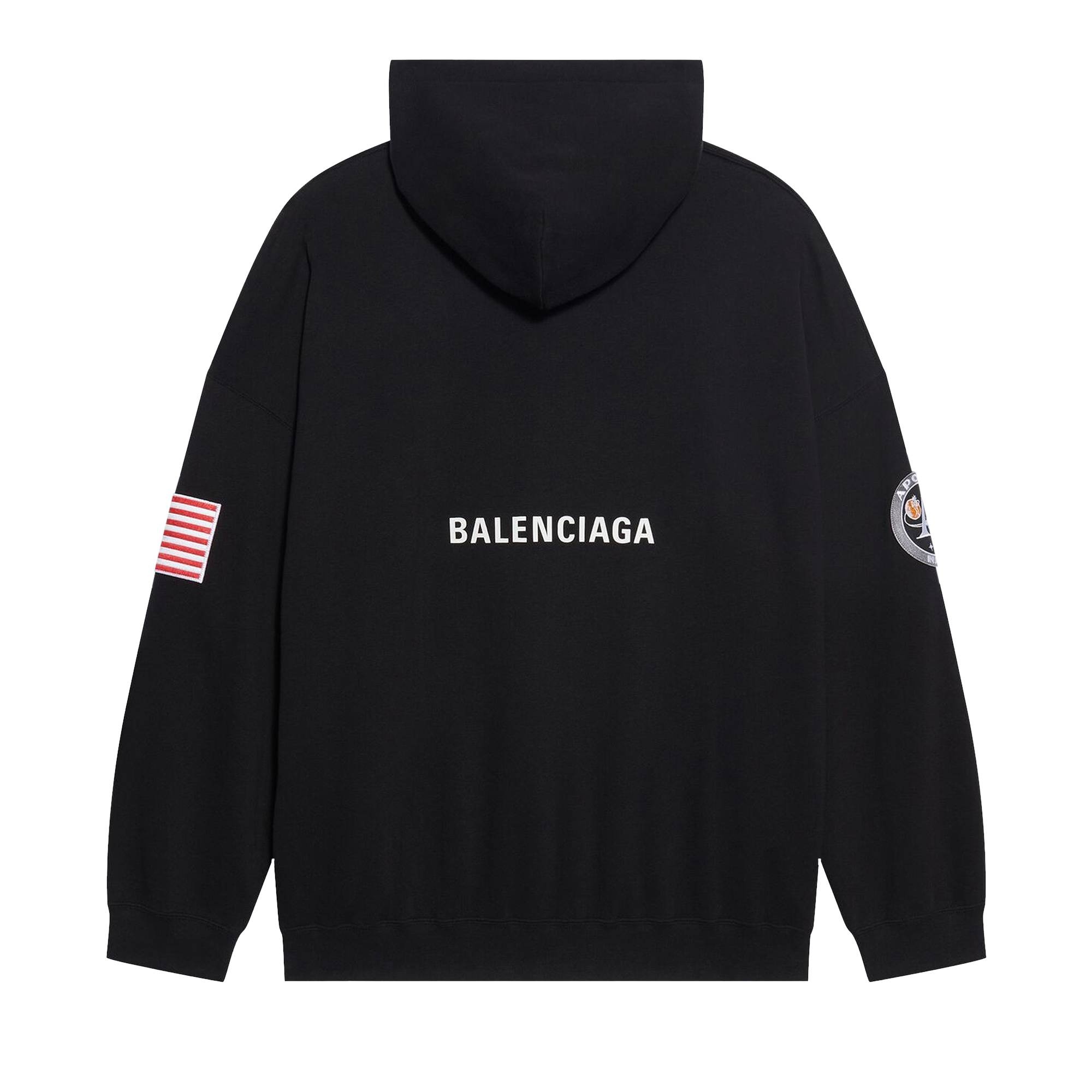 Balenciaga Boxy Hoodie 'Black/White' - 2