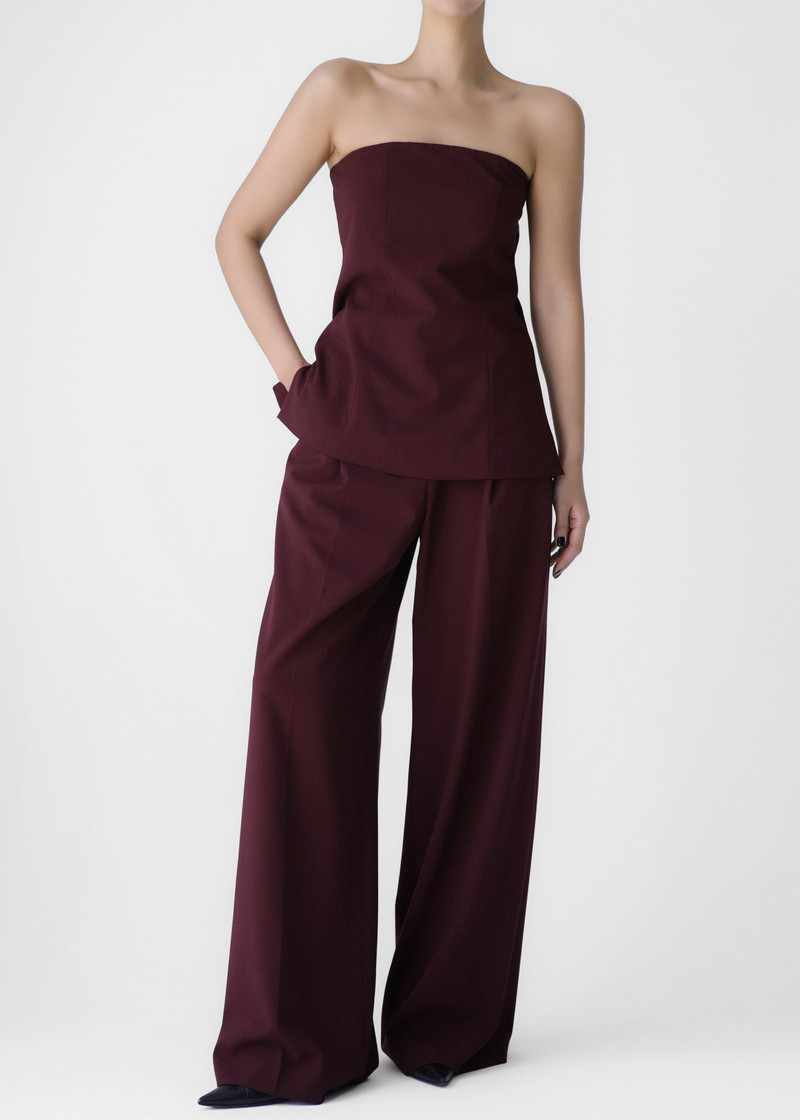 Abbie Strapless Top - Burgundy 8