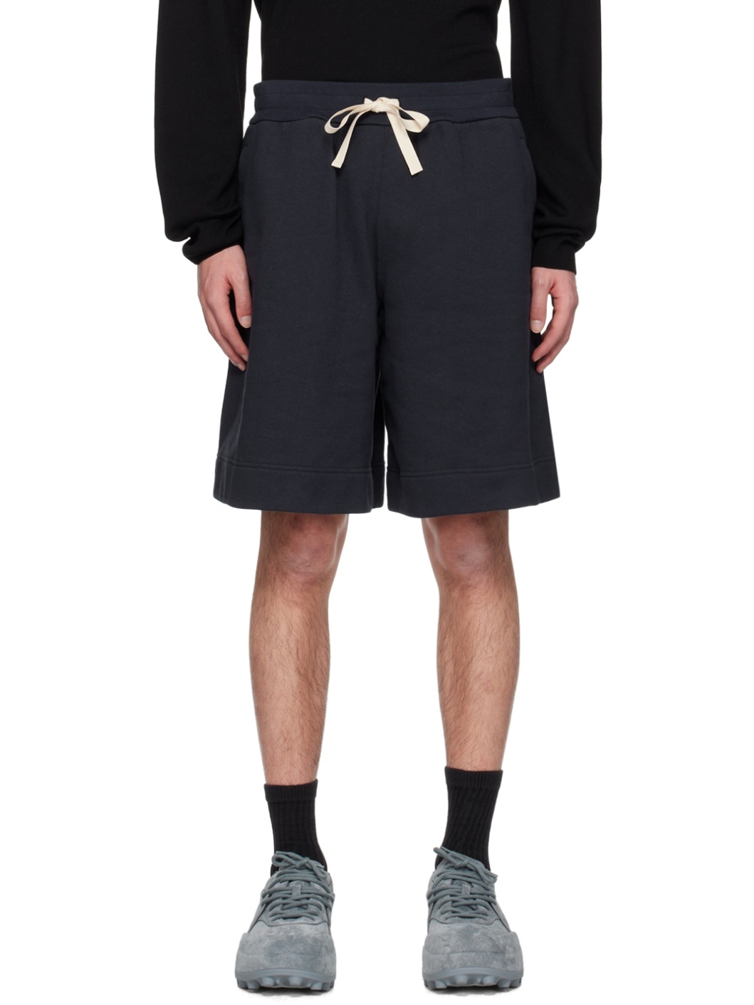 Navy Drawstring Shorts - 1