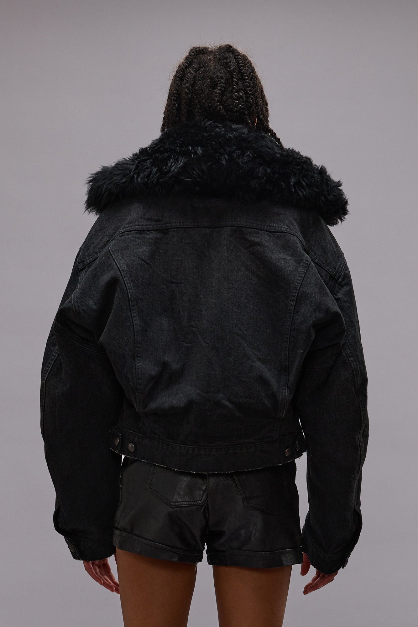 2 IN 1 ELI BOXY TRUCKER JACKET - BOLT BLACK -R13 - 7
