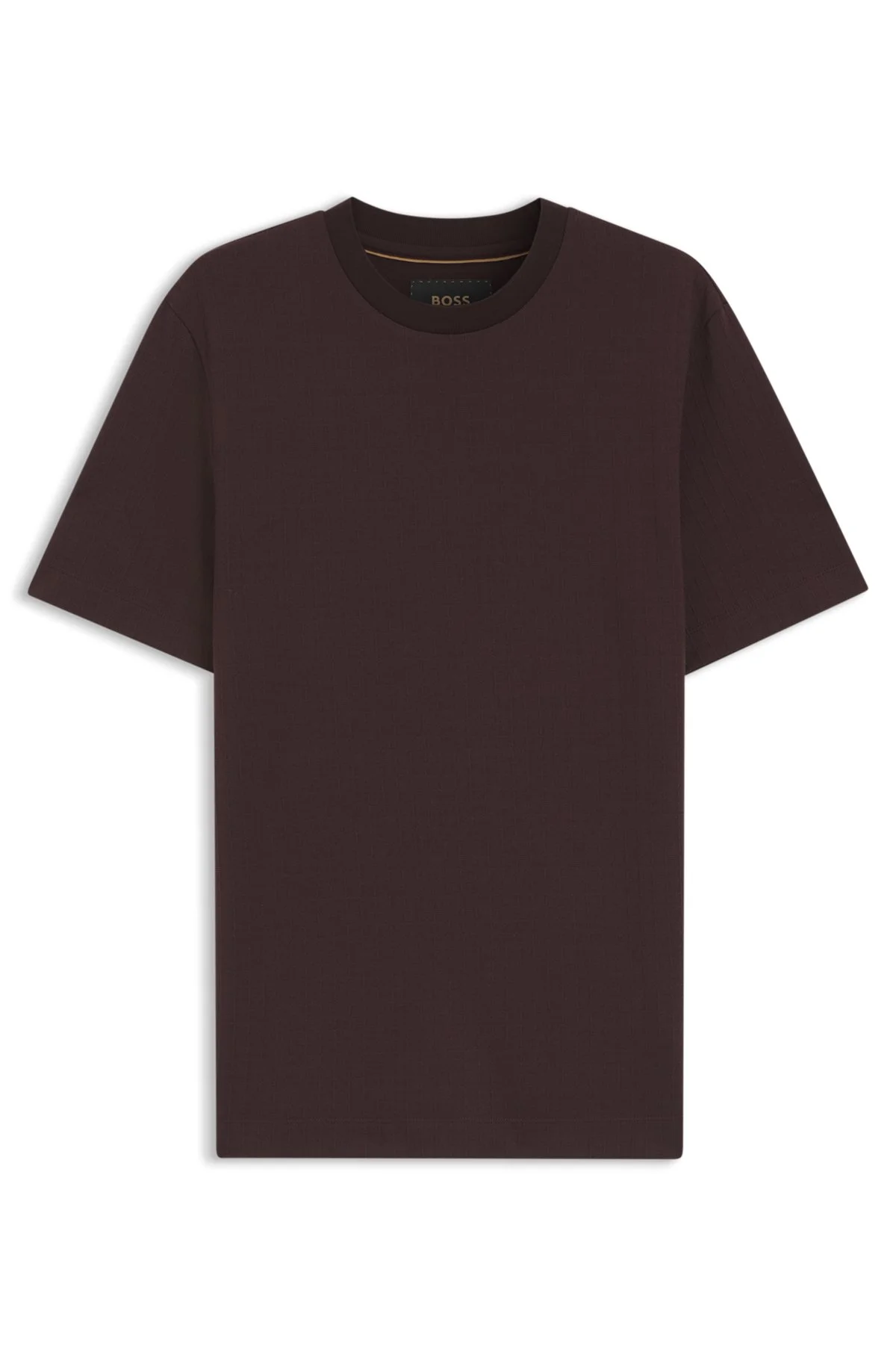 WINDOWPANE-CHECK T-SHIRT IN A COTTON-AND-SILK BLEND - 1