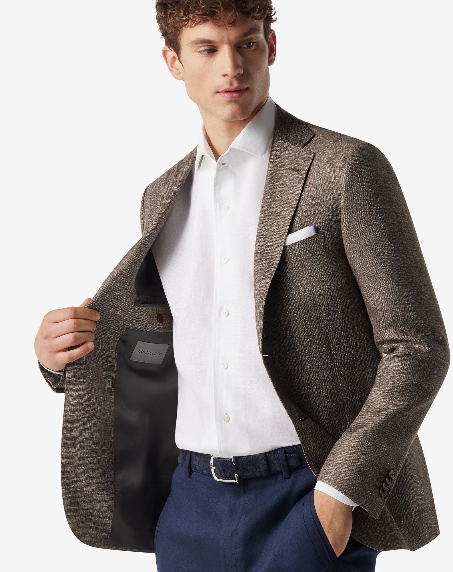 Brown wool and linen jacket - 4