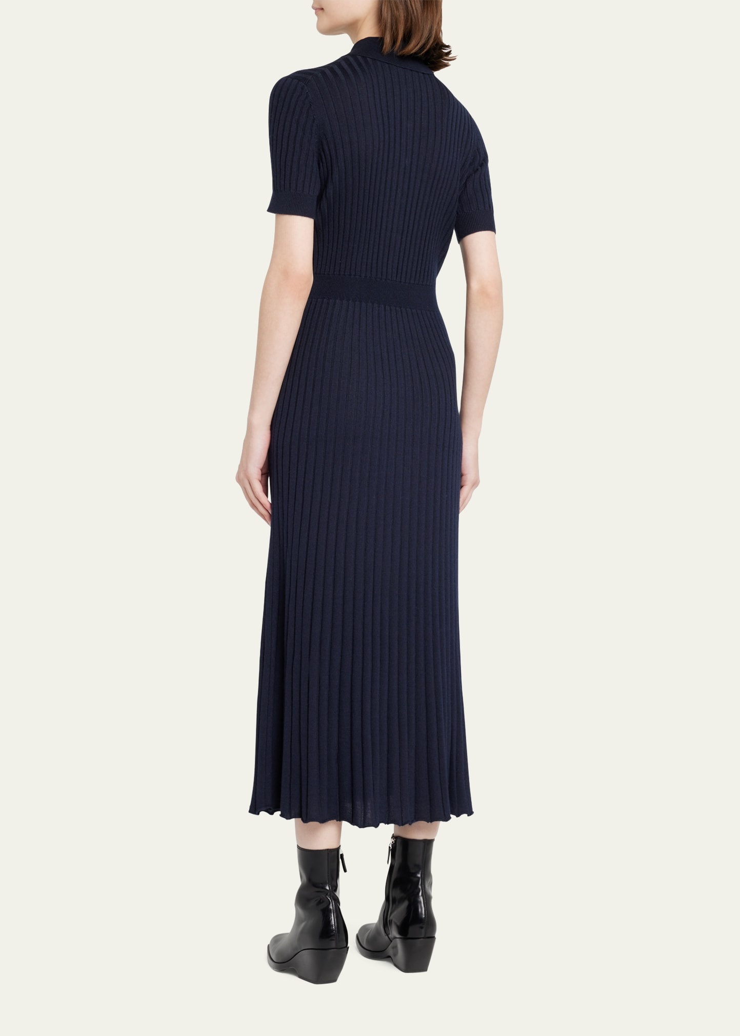 Amor Polo Ribbed Cashmere Dress - 3