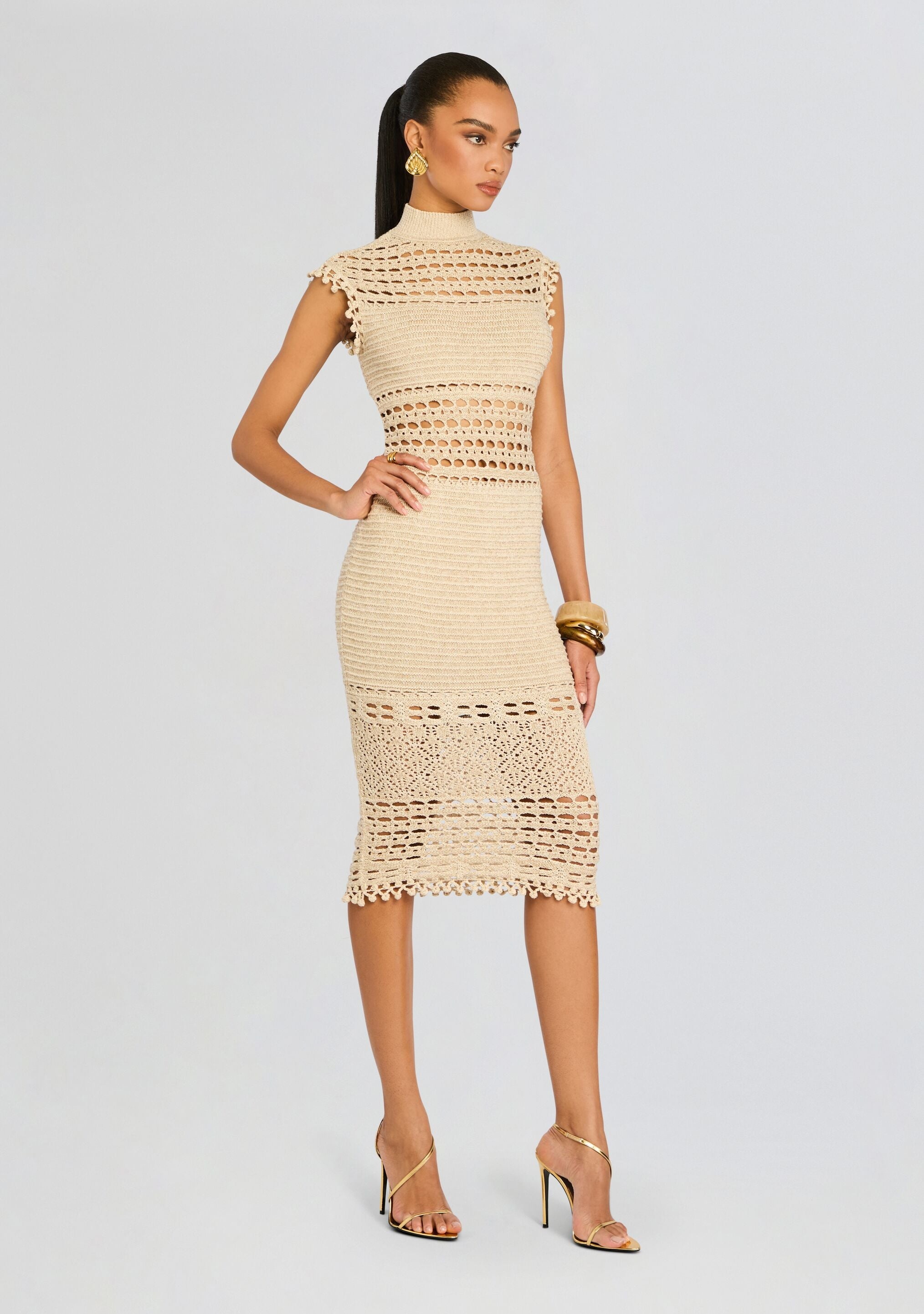 MIA KNIT CROCHET DRESS - 3