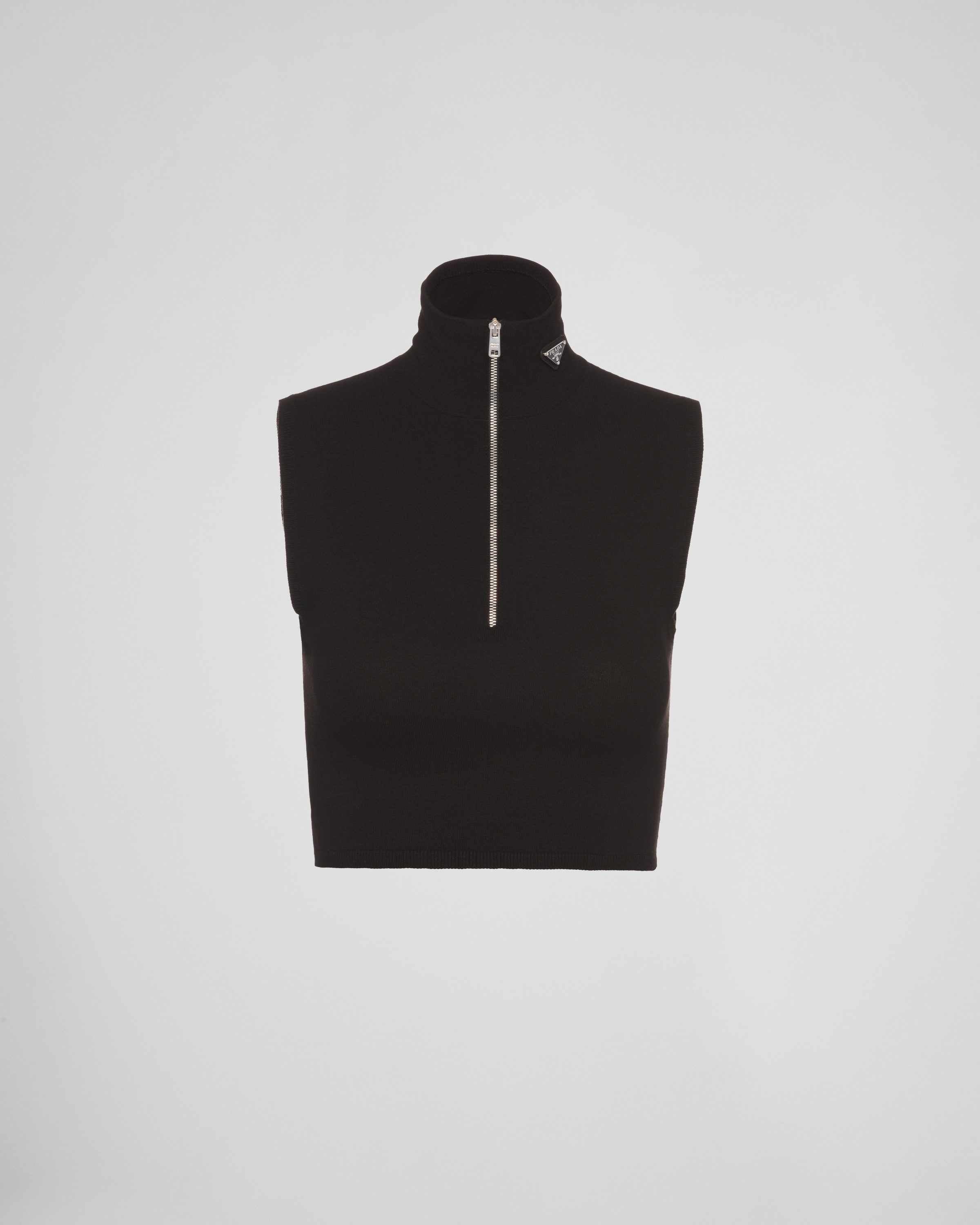 Wool and viscose turtleneck crop top - 1