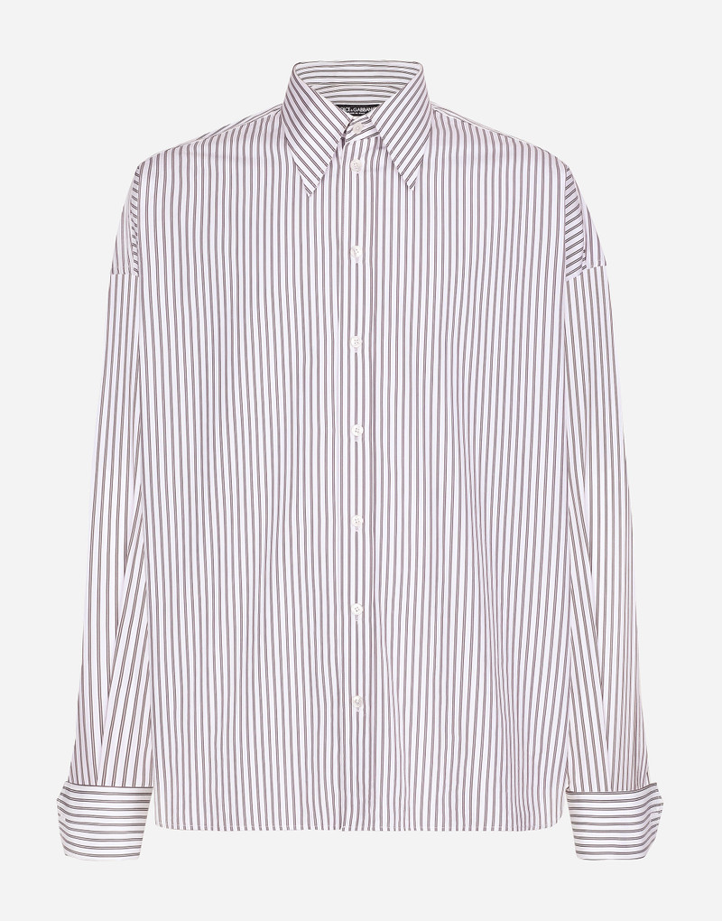 Super-oversize striped poplin shirt - 1