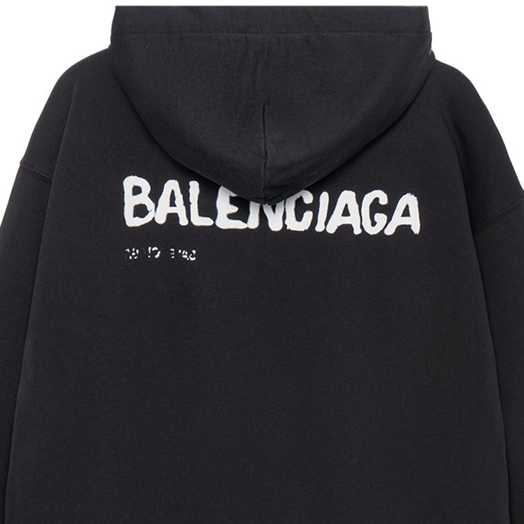 Balenciaga Hand-Drawn Balenciaga Hoodie Medium Fit 'Black' 600583TOVO61070 - 3