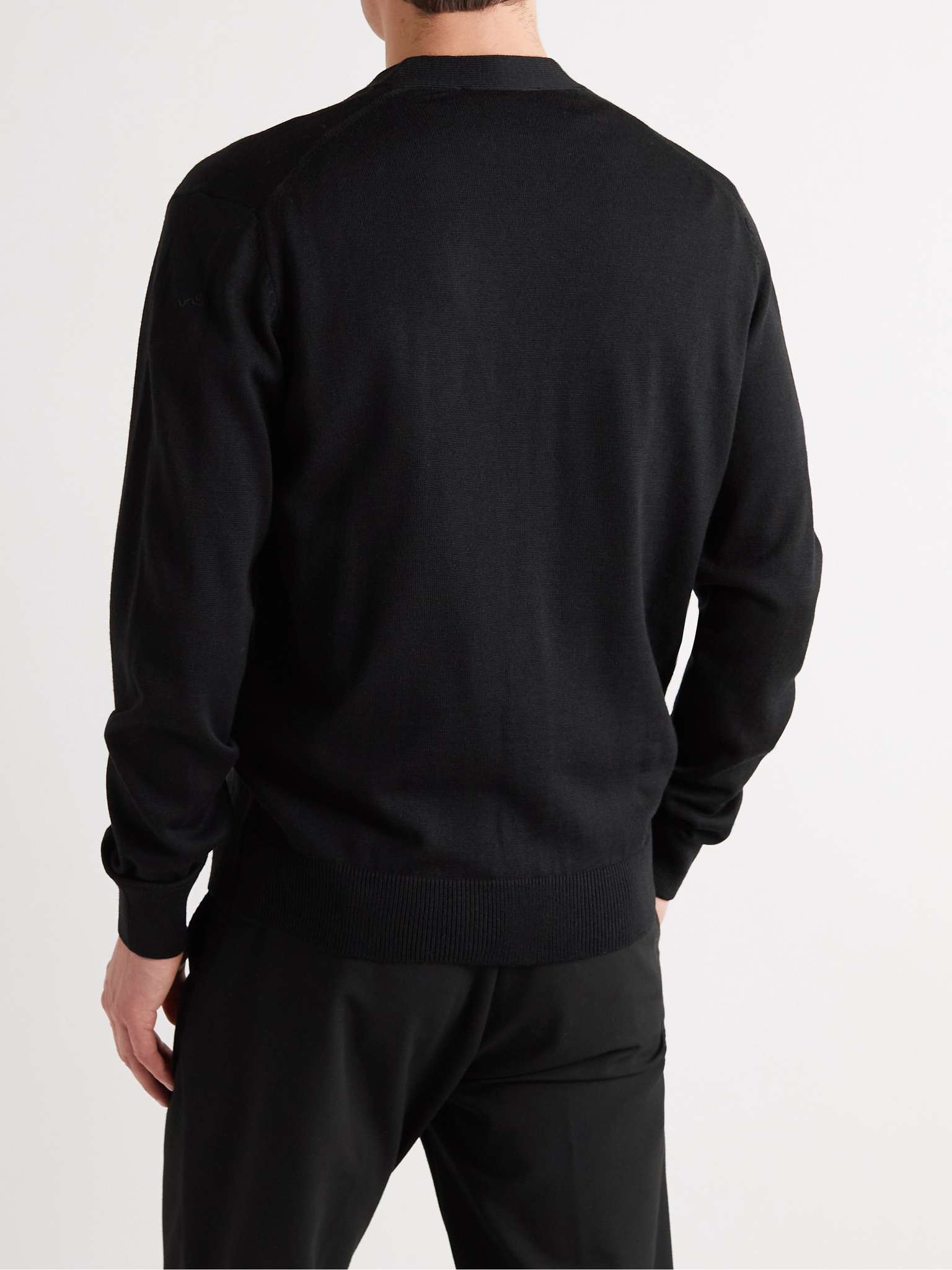 Slim-Fit Logo-Appliquéd Wool Cardigan - 4