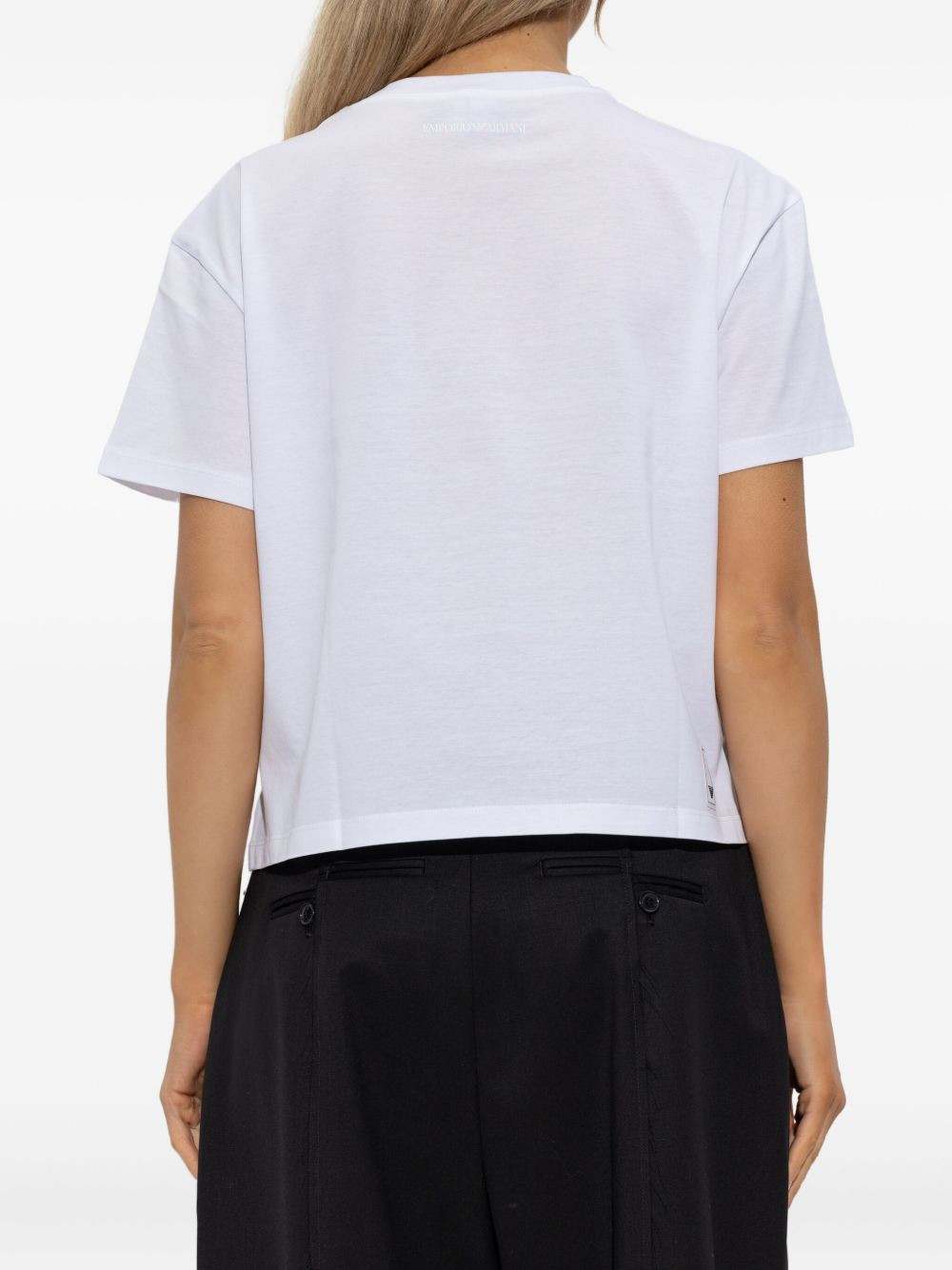 logo-patch cotton T-shirt - 4