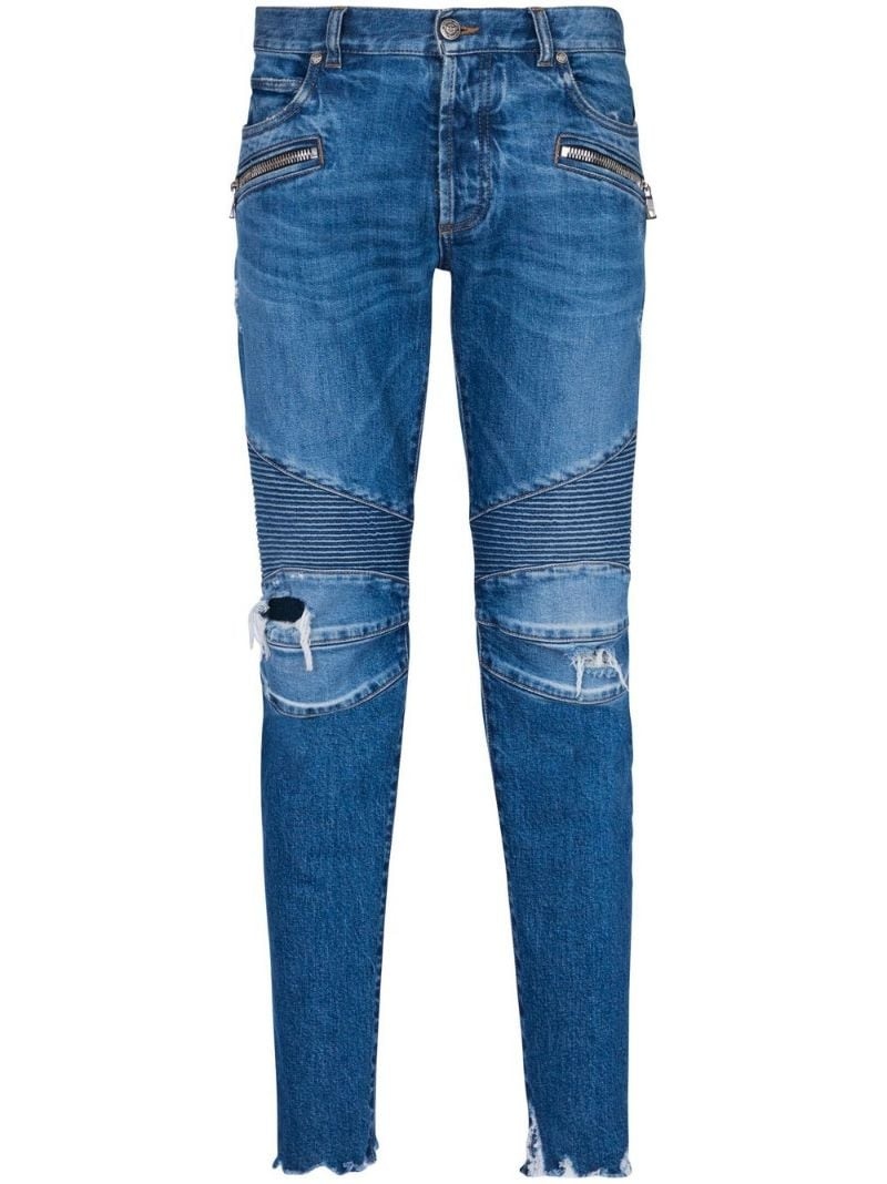 distressed-effect denim jeans - 1