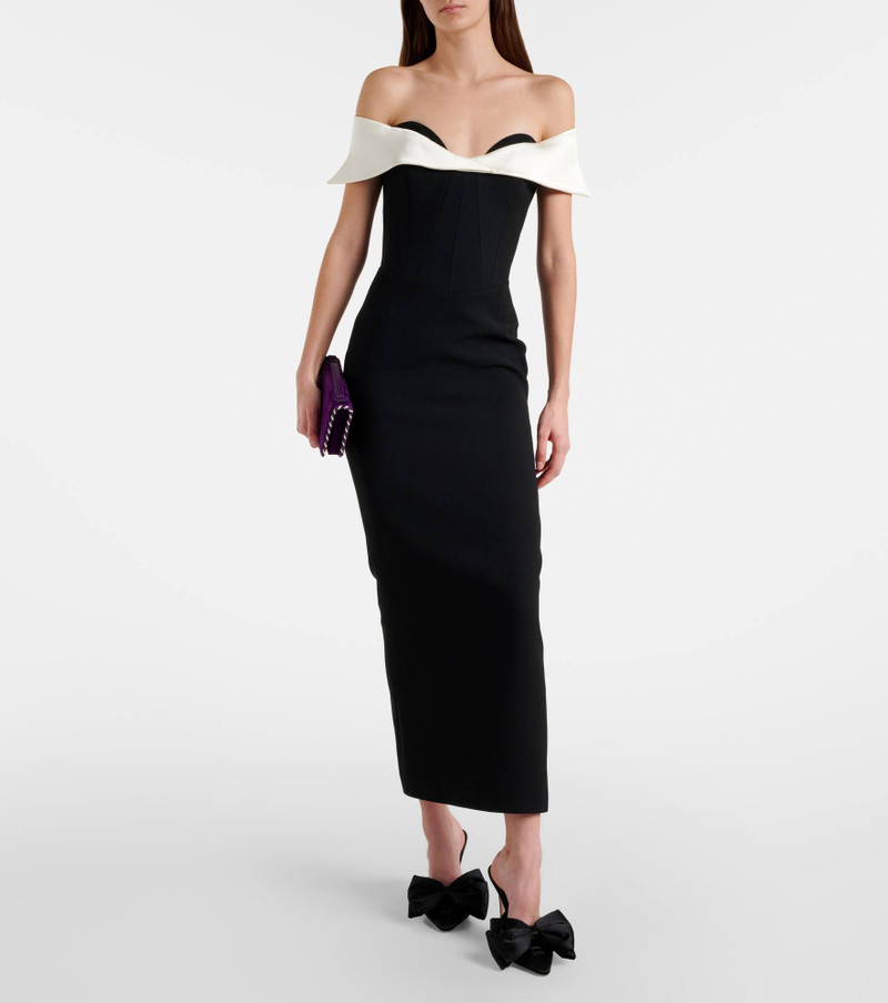 THE NEW ARRIVALS ILKYAZ OZEL Jacqueline off-shoulder midi dress outlook