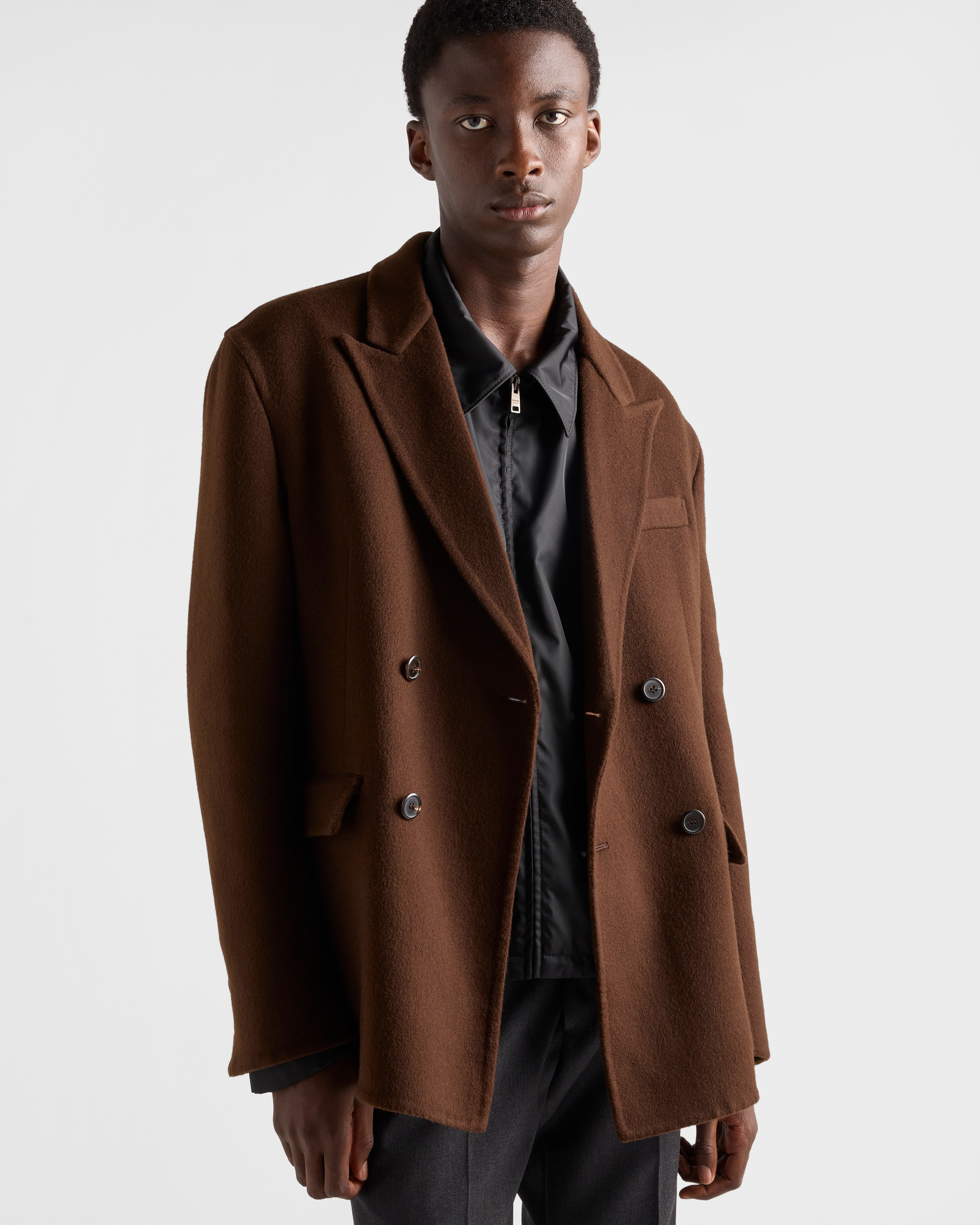 Double-breasted cashmere jacket - 4