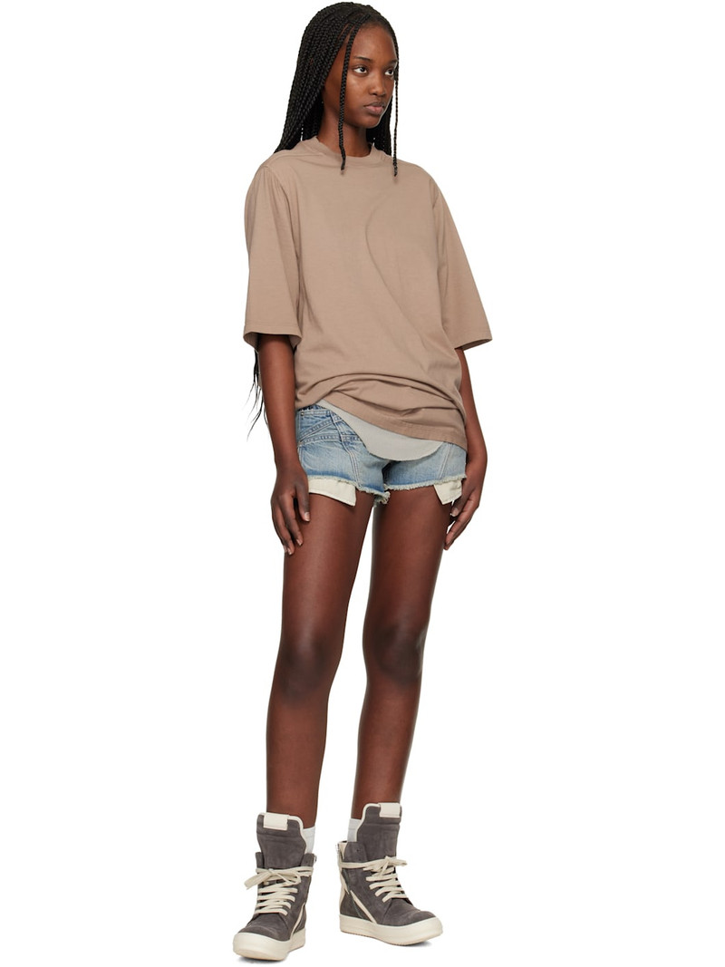 Rick Owens DRKSHDW Blue Temple Lana Cut Off Denim Shorts outlook