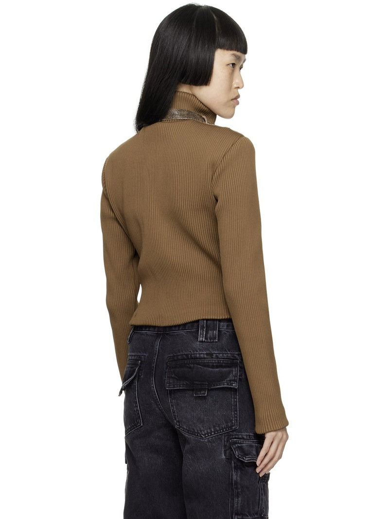 Brown X Leather Jacket 3