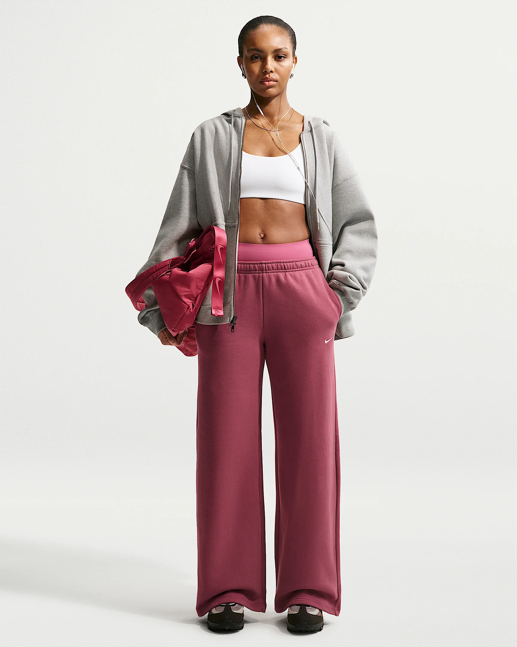 Nike Studio Fleece Medium Weight Women's Mid-Rise Wide-Leg Pants - 1