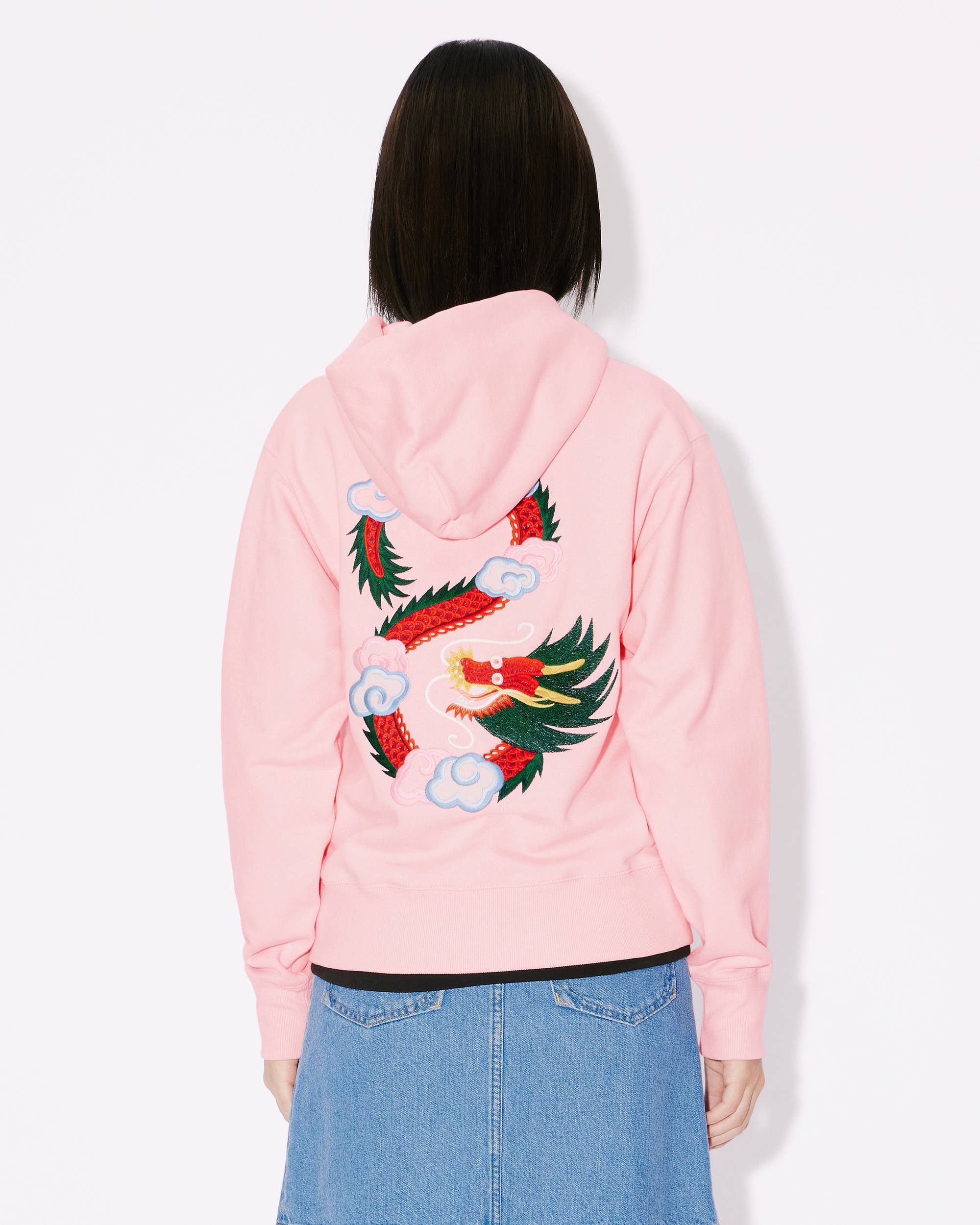 'Year of the Dragon' embroidered classic hoodie sweatshirt - 4