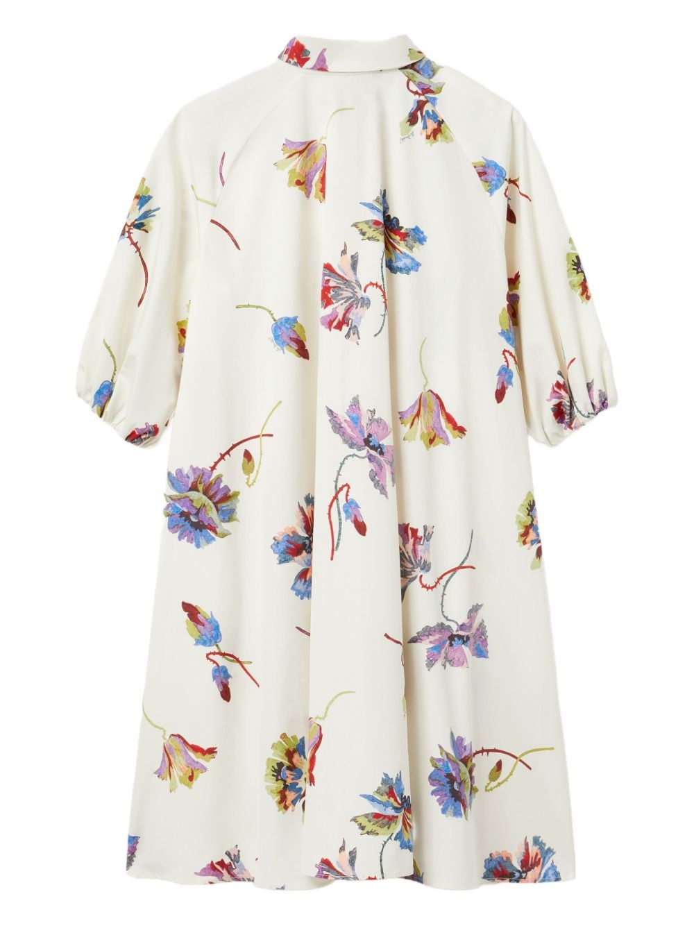 Sunburst floral-print puff-sleeve mini dress - 5