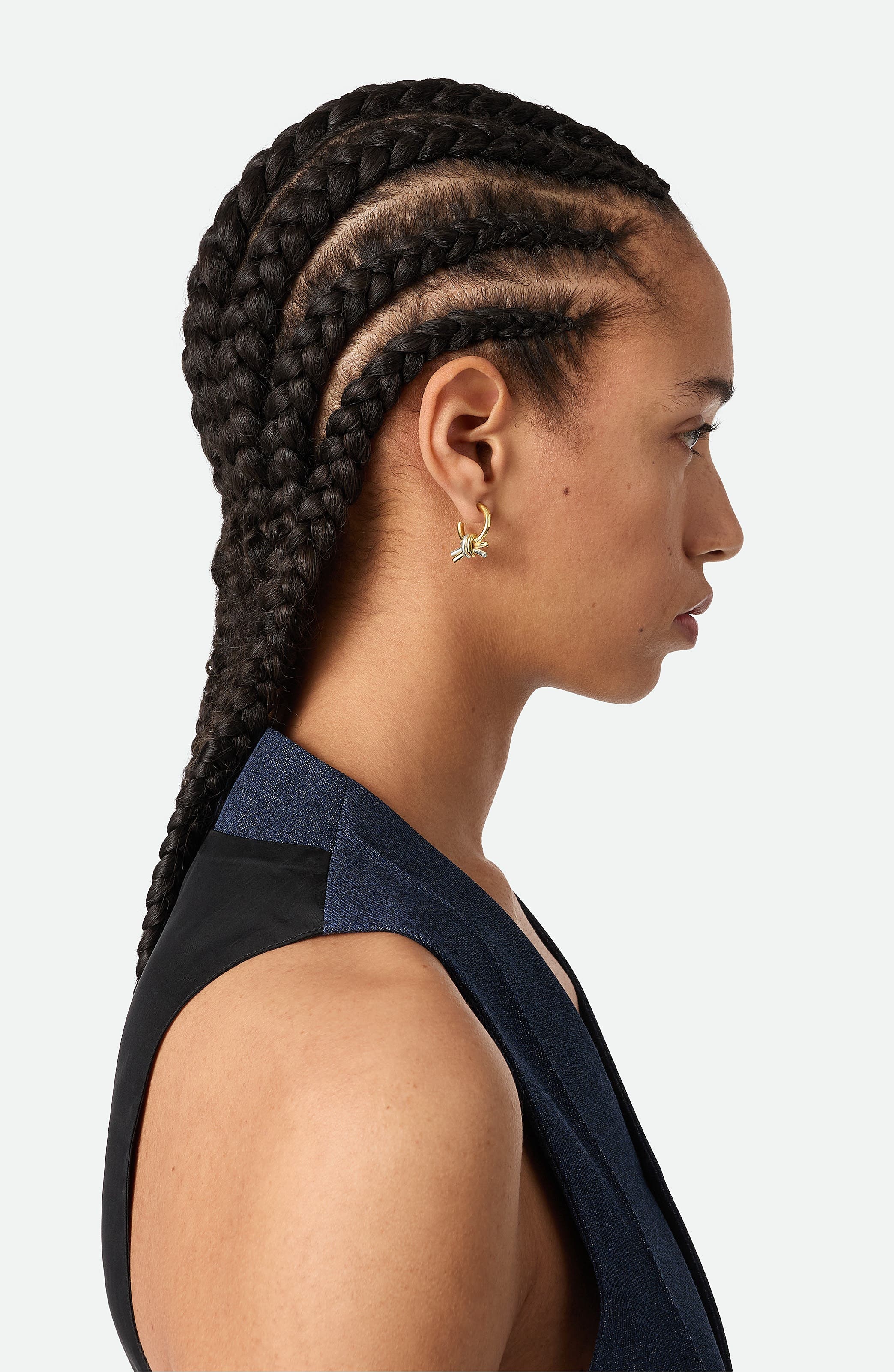 Bottega Veneta Two-Tone Knot Hoop Earrings in 8119 Silver/Yellow Gold at Nordstrom - 2