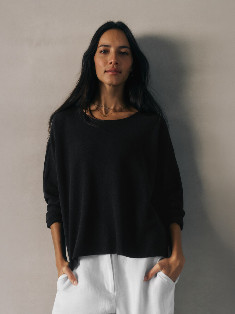 Organic Linen Cotton Jewel Neck Box-Top 7
