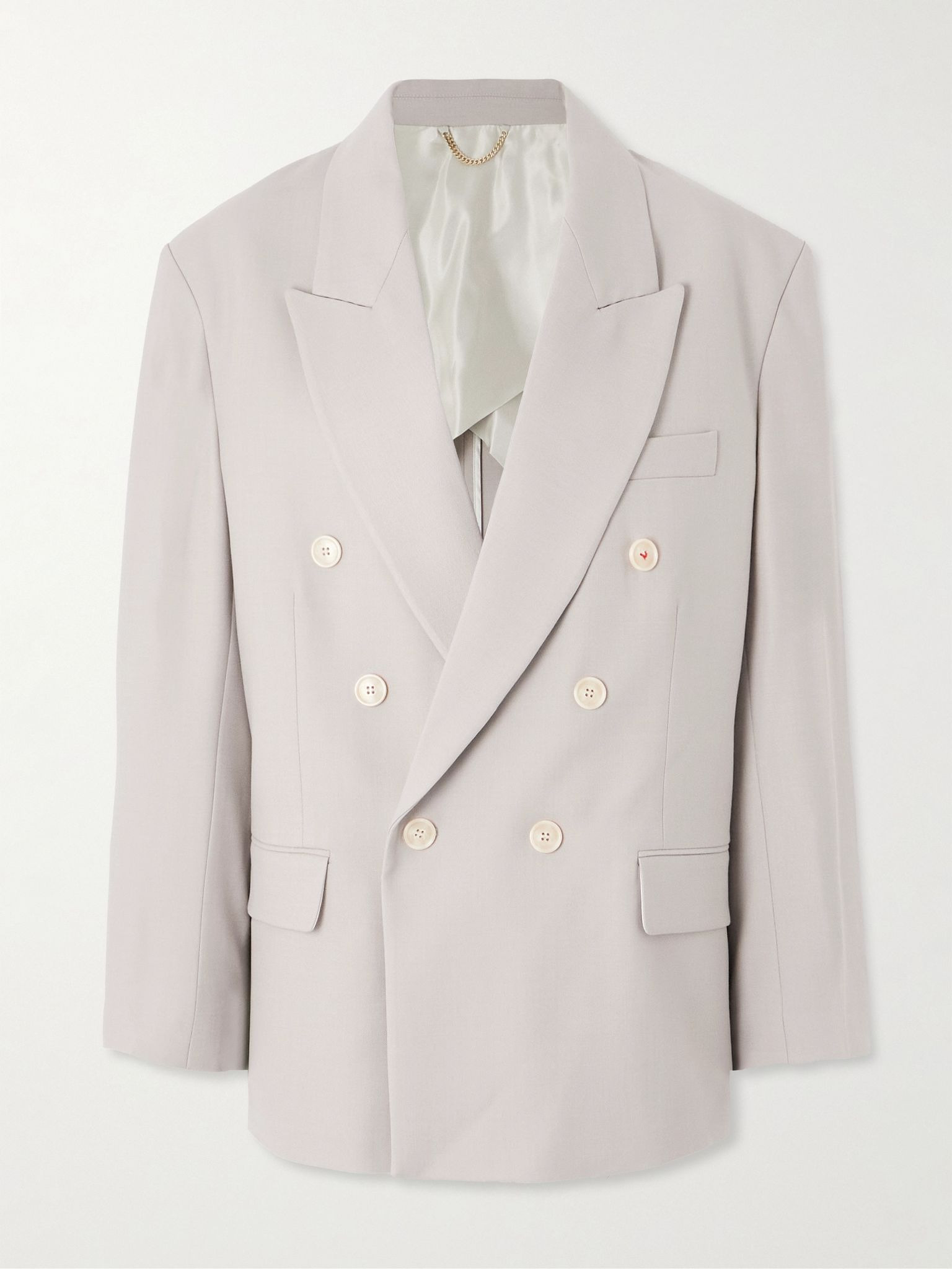 Oversized double-breasted twill blazer Gray - 1