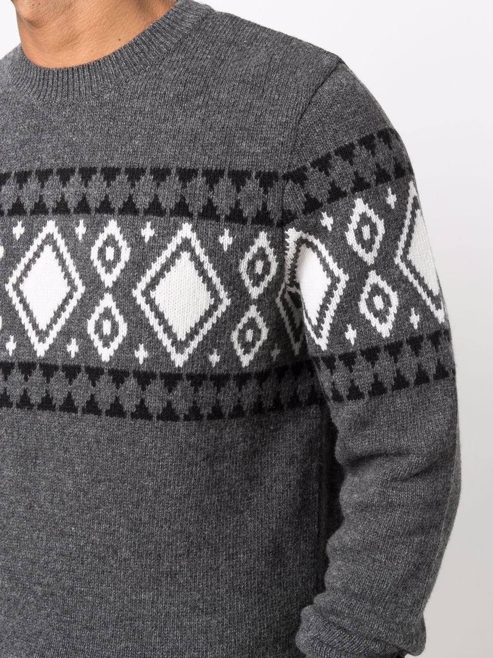 argyle-knit wool jumper - 5