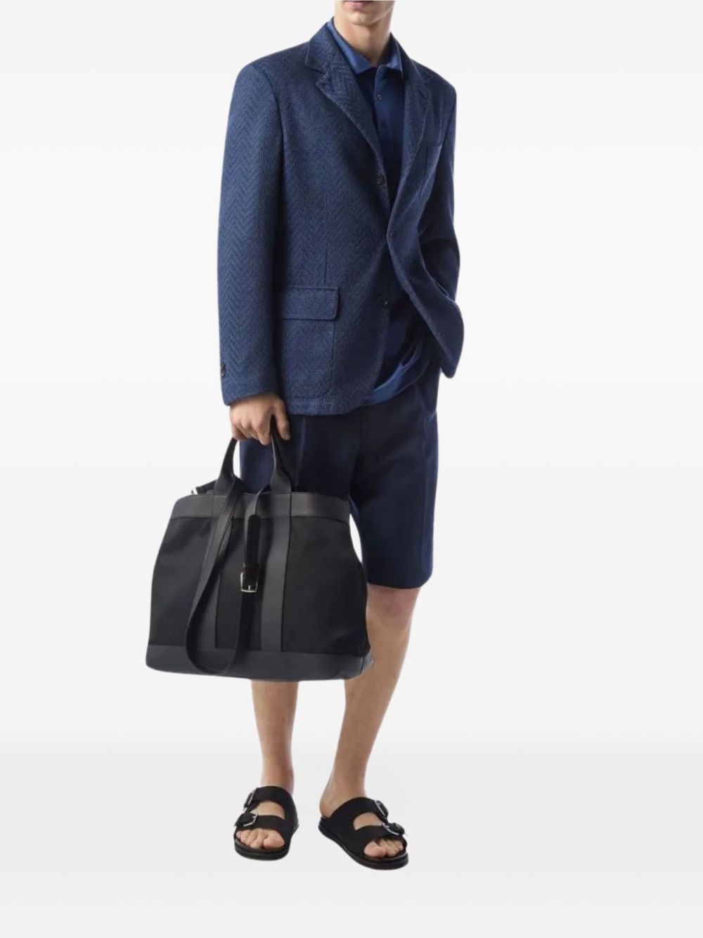 herringbone three-button jacket - 2