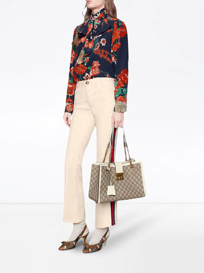 GUCCI Denim flare pant with Web outlook