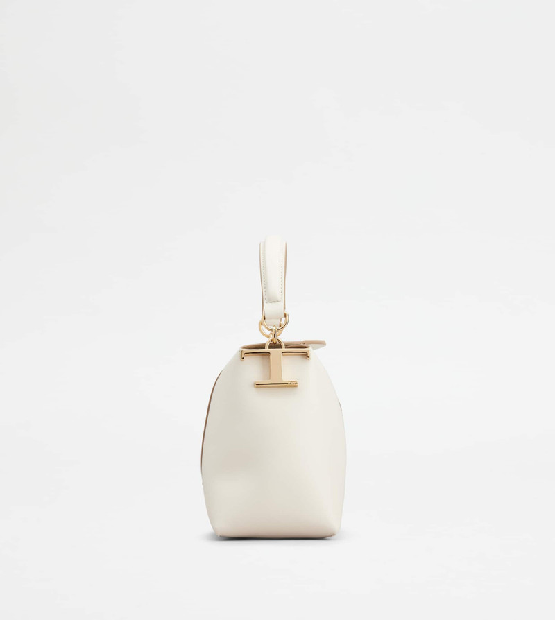 Tod's TOD'S T CASE TOTE MESSENGER BAG IN LEATHER MICRO - WHITE outlook