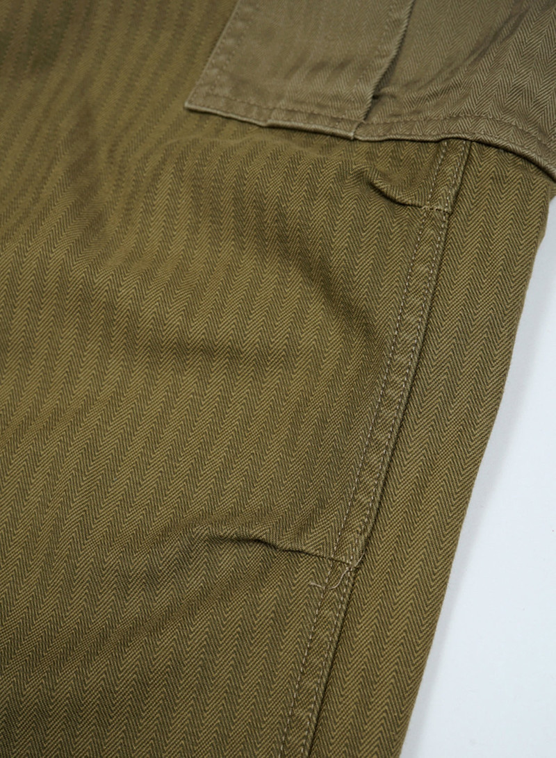 Army Cargo Pant Nano Pigment Herringbone Twill in Green 8