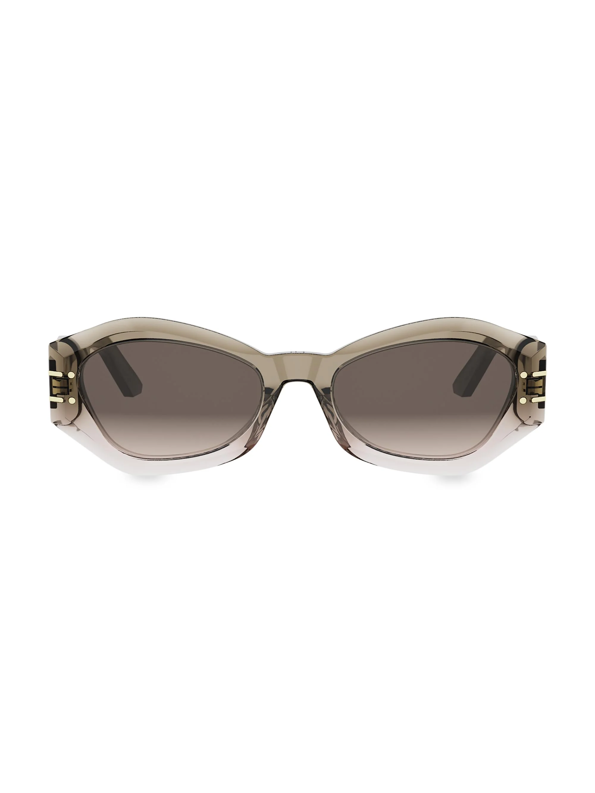 Women's DiorSignature B1U Sunglasses - Light Green Gradient Brown - 1